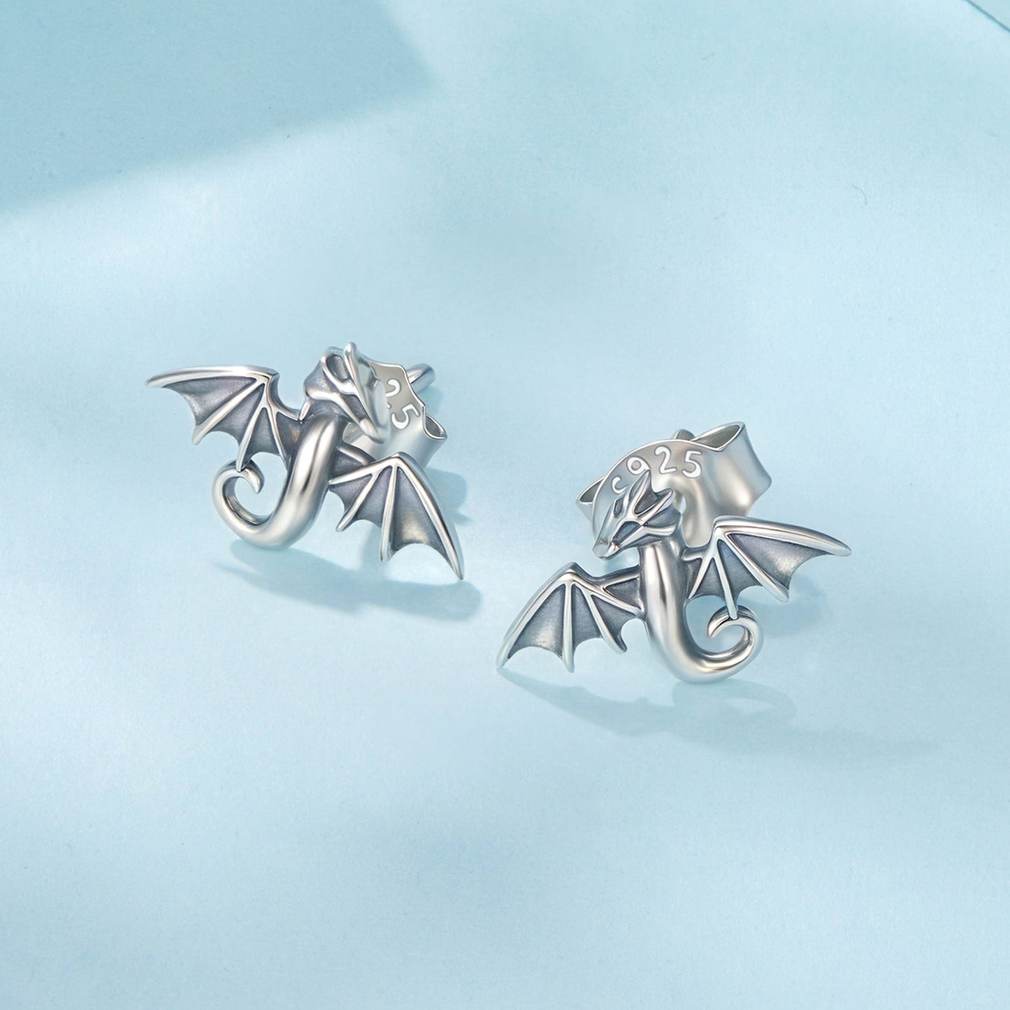 925 Sterling Silver Earrings with Oxidized Finish, 0.7*1.1cm