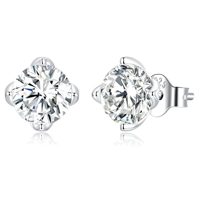 925 Sterling Silver 0.50 Carat Moissanite Earrings for Women