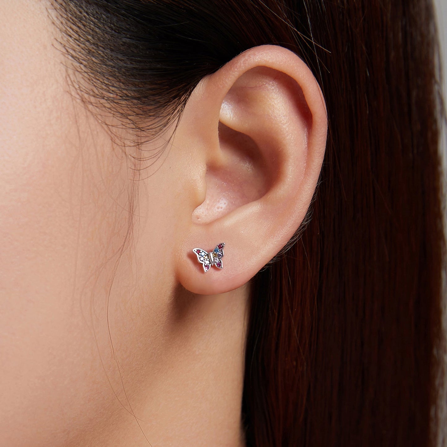 925 Sterling Silver Earrings with Pavé Setting CZ and Oxidized Silver