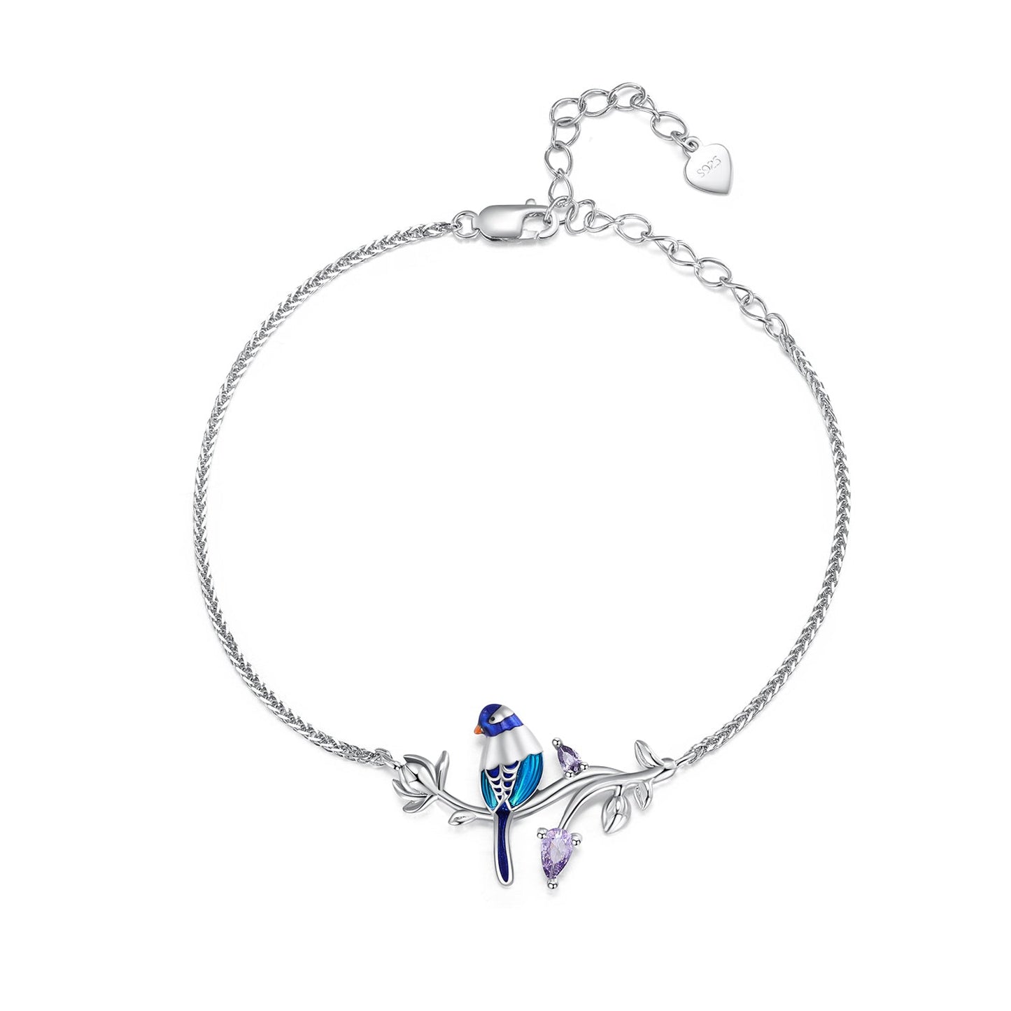 925 Sterling Silver Enamel Bracelet with Pavé Setting CZ