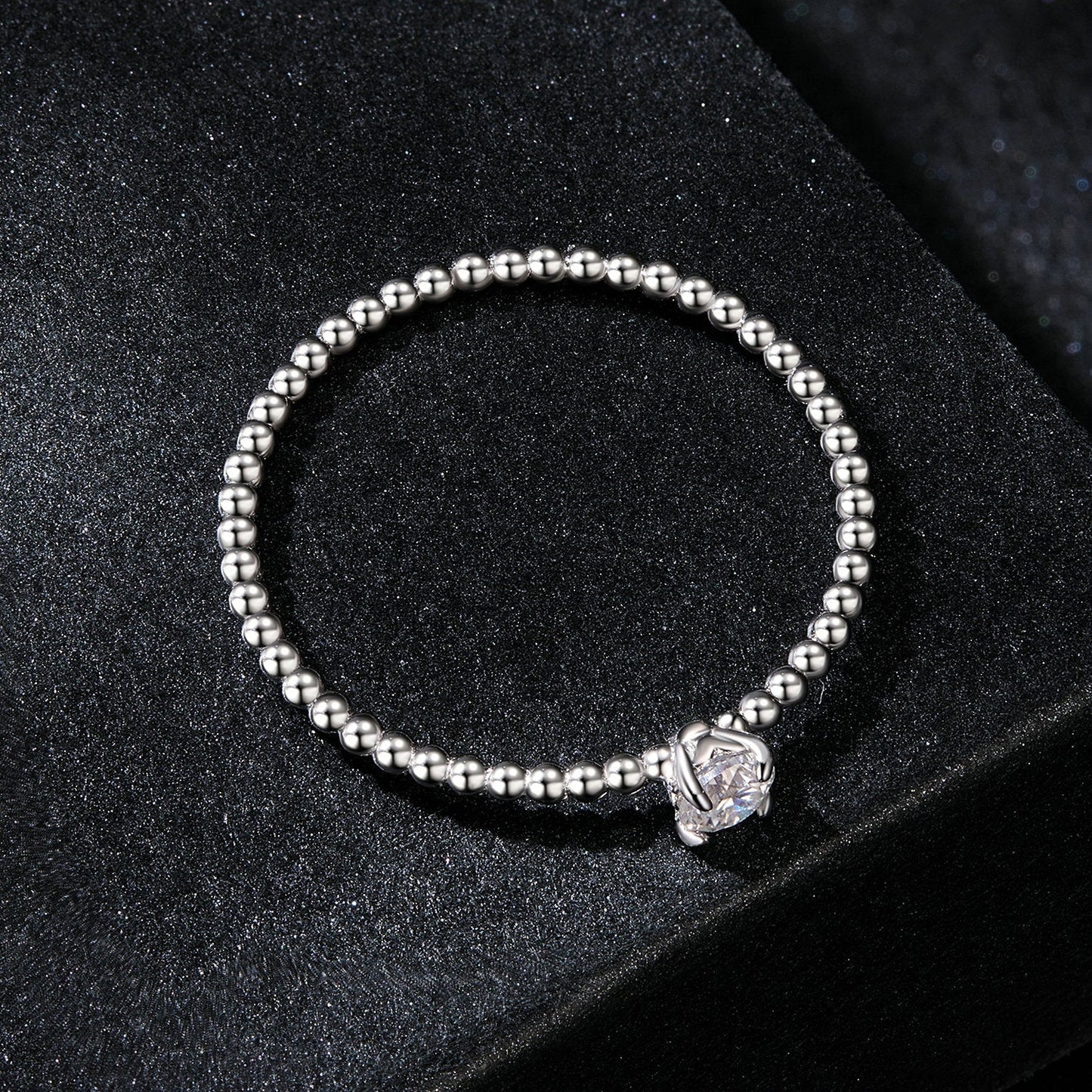 925 Sterling Silver 3mm Moissanite Ring for Women - Size 6