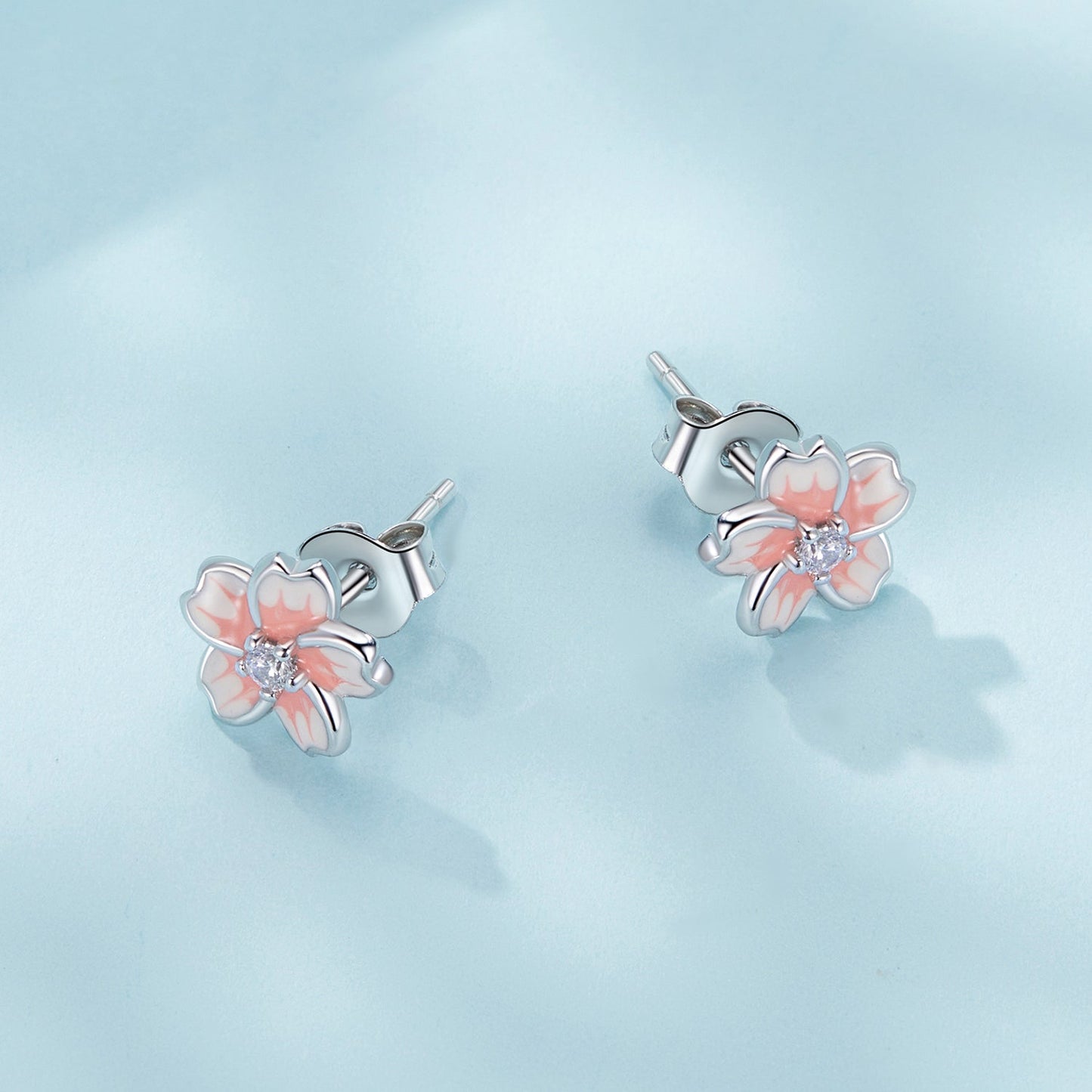 925 Sterling Silver Multi-Color Enamel Pavé CZ Earrings