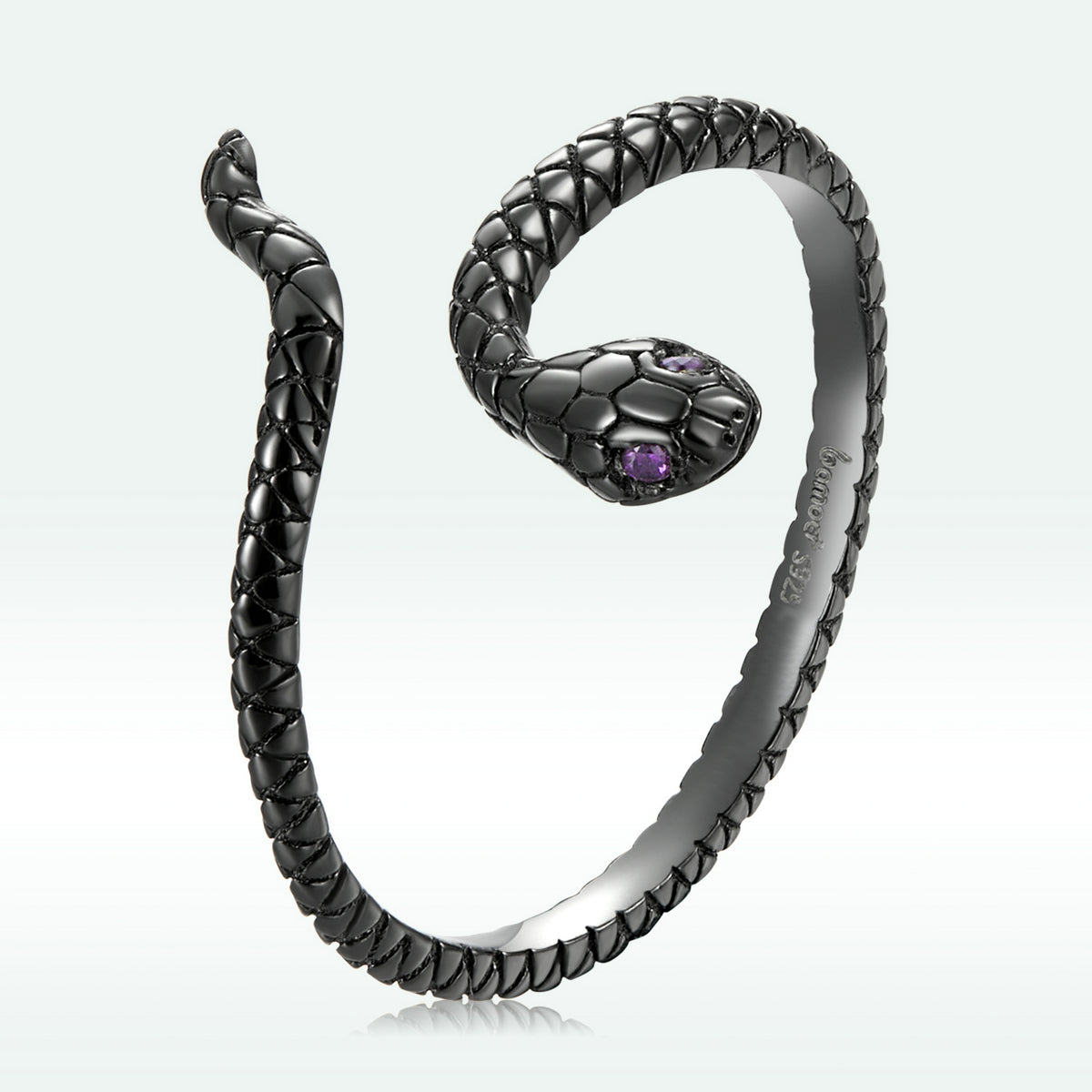 S925 Sterling Silver Black Gold Plated Pavé Setting CZ Ring
