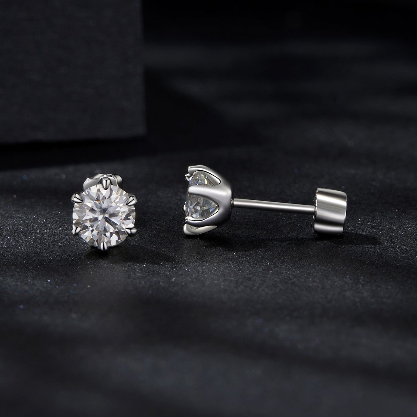 925 Sterling Silver 0.5 Carat Moissanite Earrings for Women