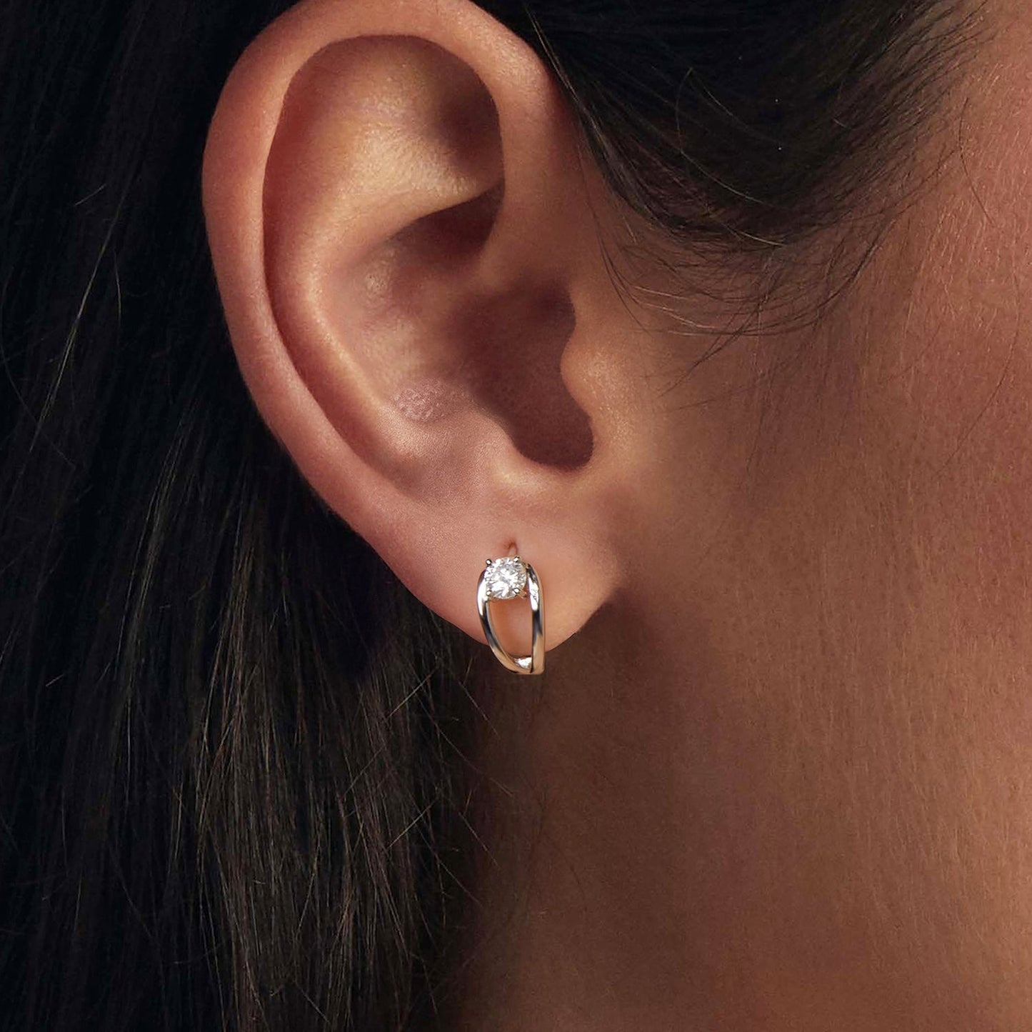 925 Sterling Silver 0.40 Carat Moissanite Earrings for Women