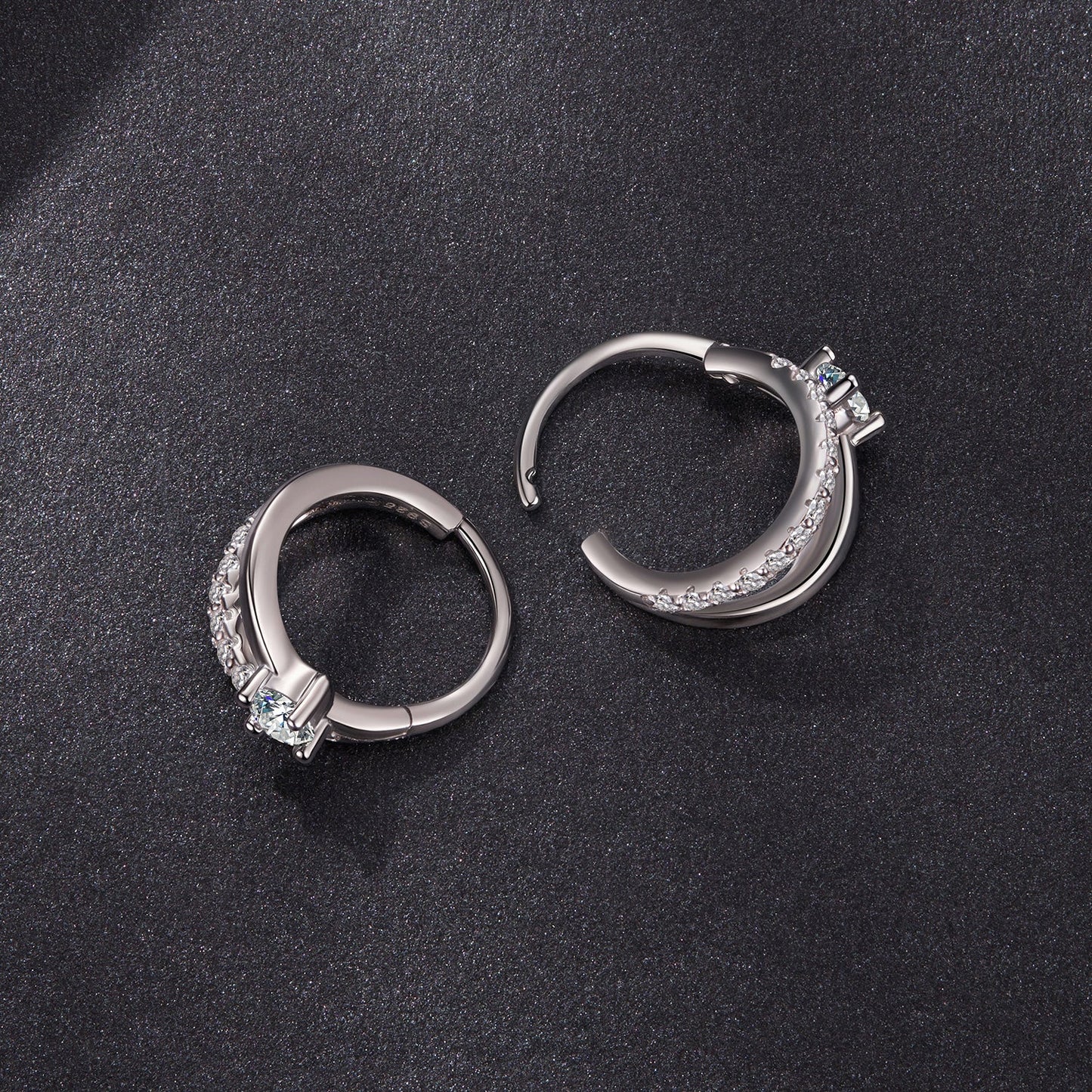 925 Sterling Silver Moissanite 0.3ct Earrings Size 1.2*0.6cm for Women