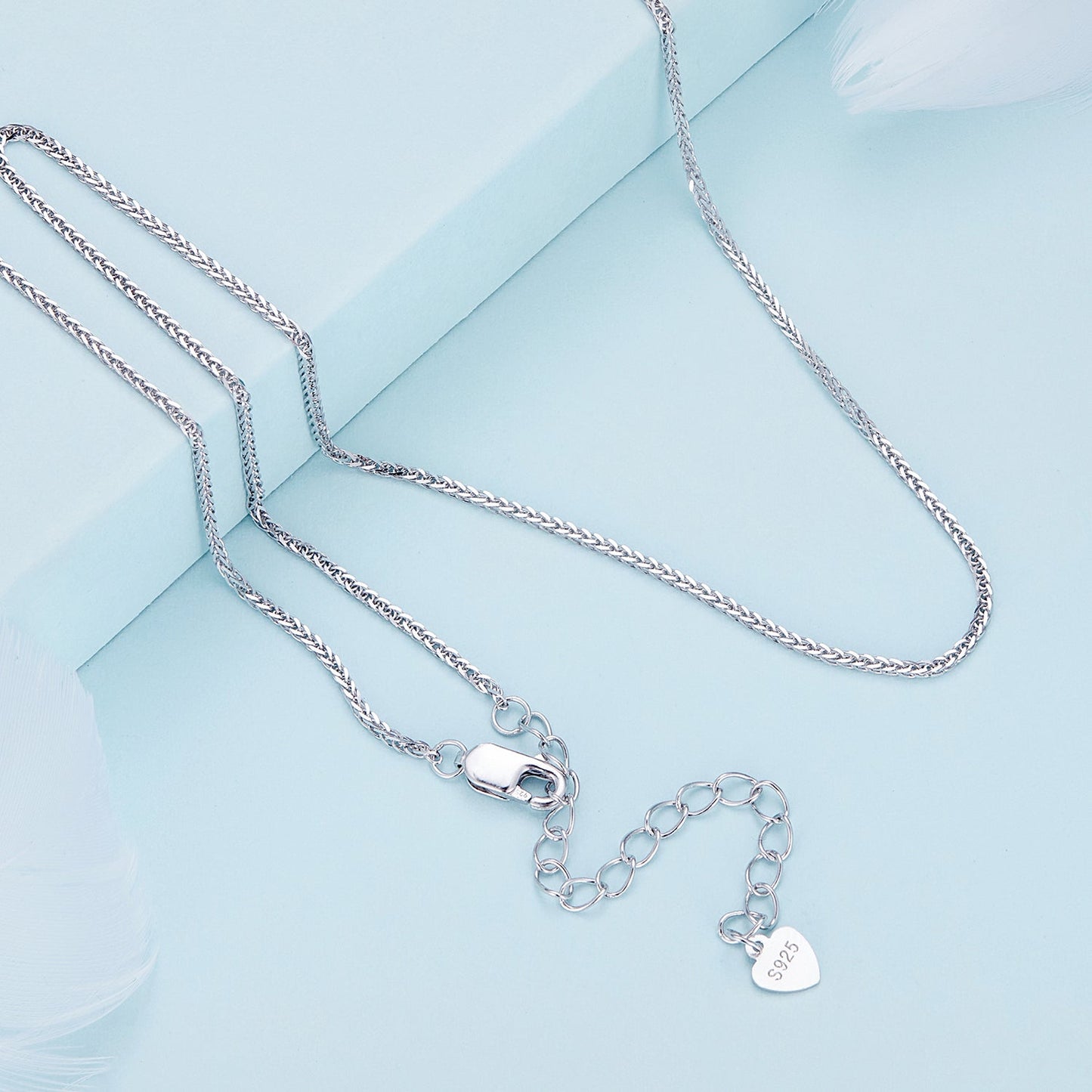 925 Sterling Silver Platinum Plated 45cm Chain Length Necklace for Women