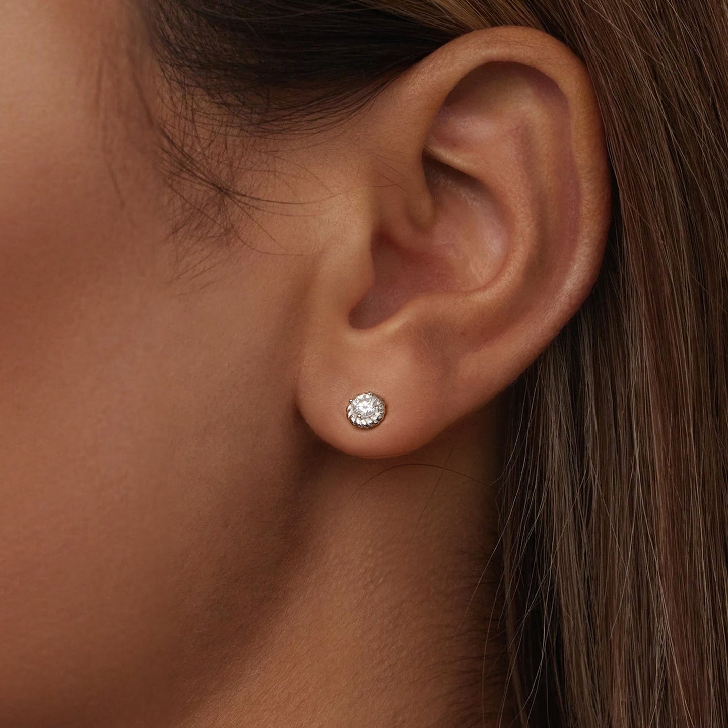 925 Sterling Silver 3mm Moissanite Earrings for Women