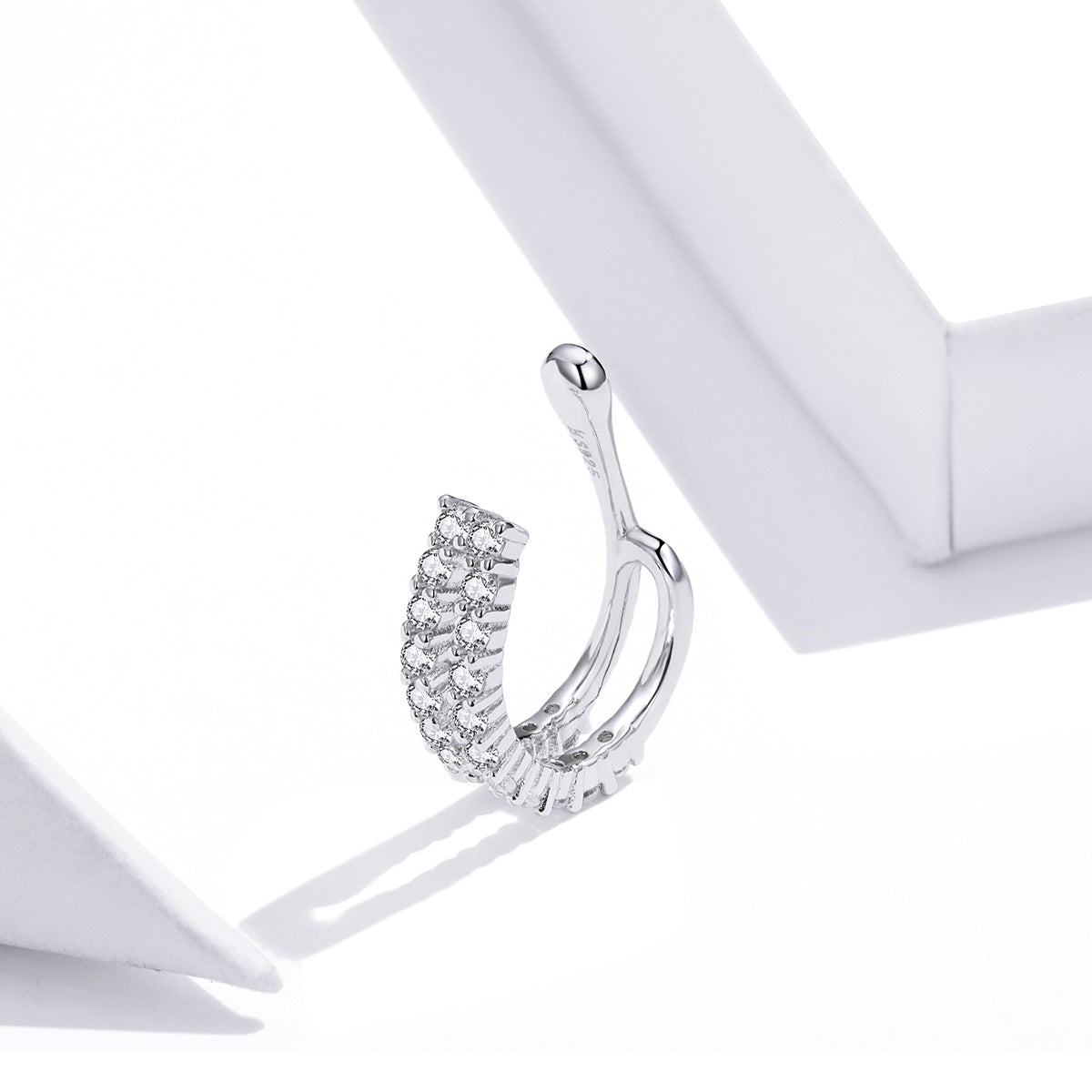 925 Sterling Silver Plated Platinum CZ Earrings