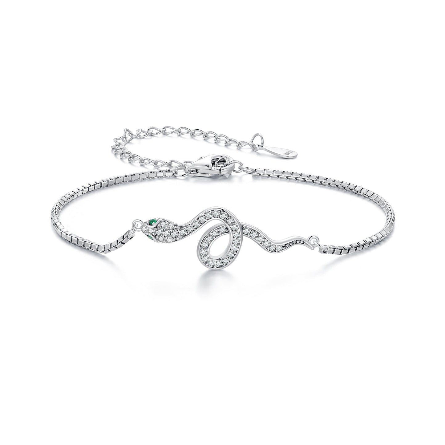 S925 Sterling Silver & Pavé CZ Platinum-Plated Bracelet