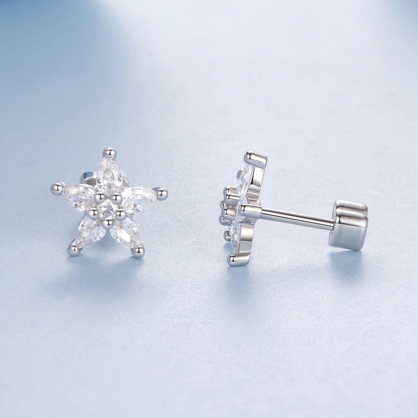 925 Sterling Silver Earrings with Pavé CZ Setting