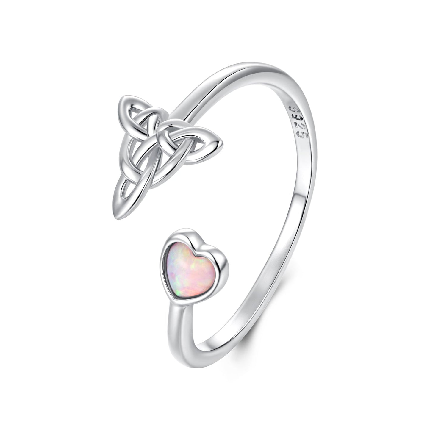 925 Sterling Silver Synthetic Opal White Gold Plated Ring for Women