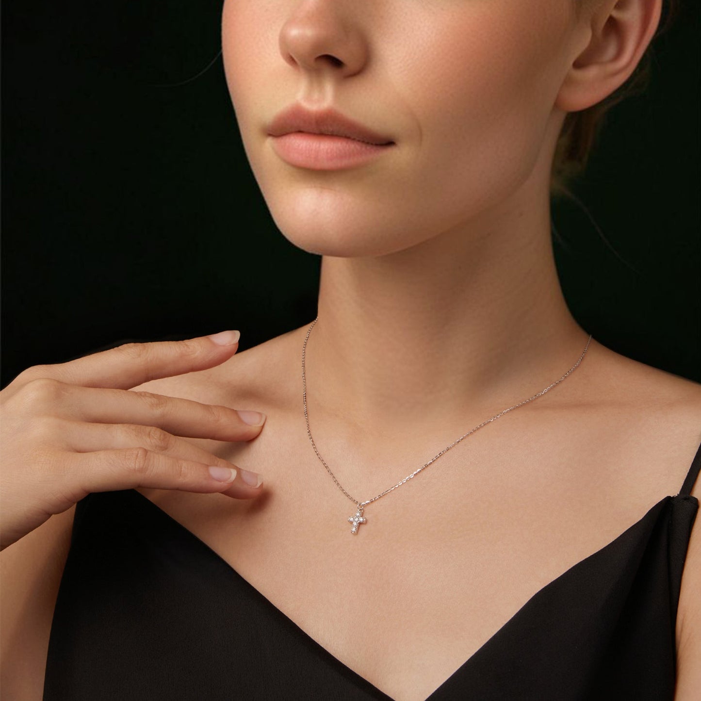 925 Sterling Silver Moissanite Pendant Necklace 40+5cm for Women