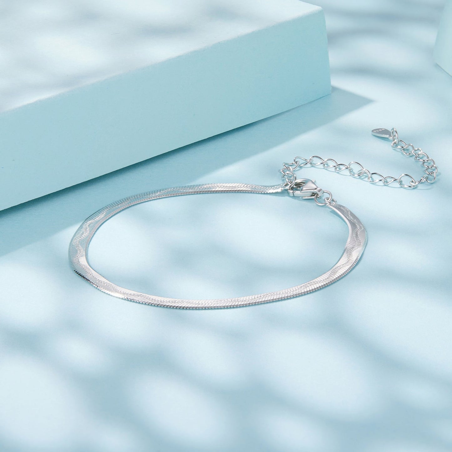925 Sterling Silver Plated White Gold Bracelet for Unisex