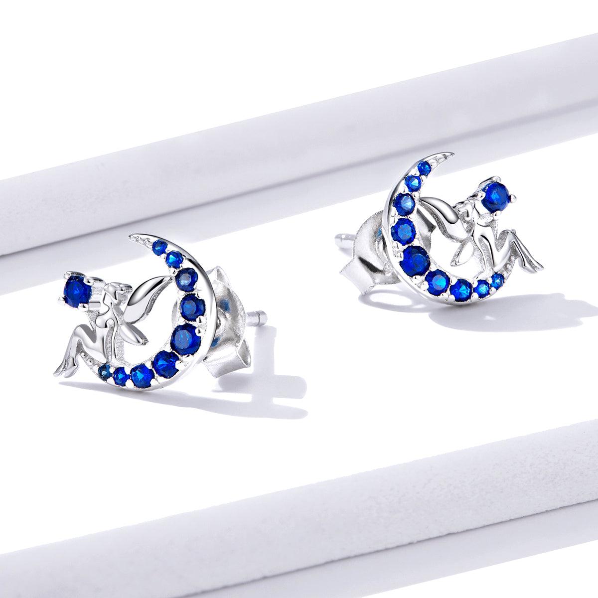 925 Sterling Silver Plated Platinum Pavé Setting CZ Earrings