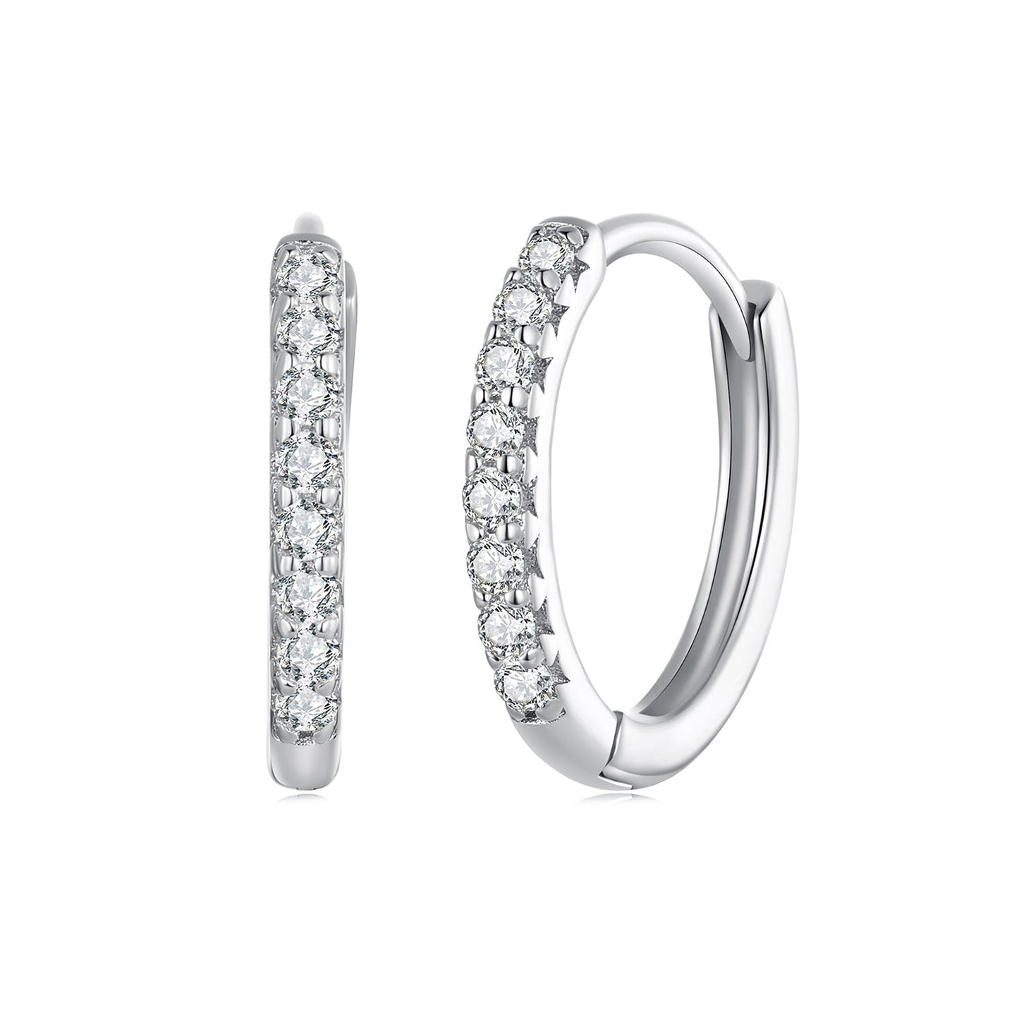 S925 Sterling Silver 2.0mm Moissanite Earrings for Women