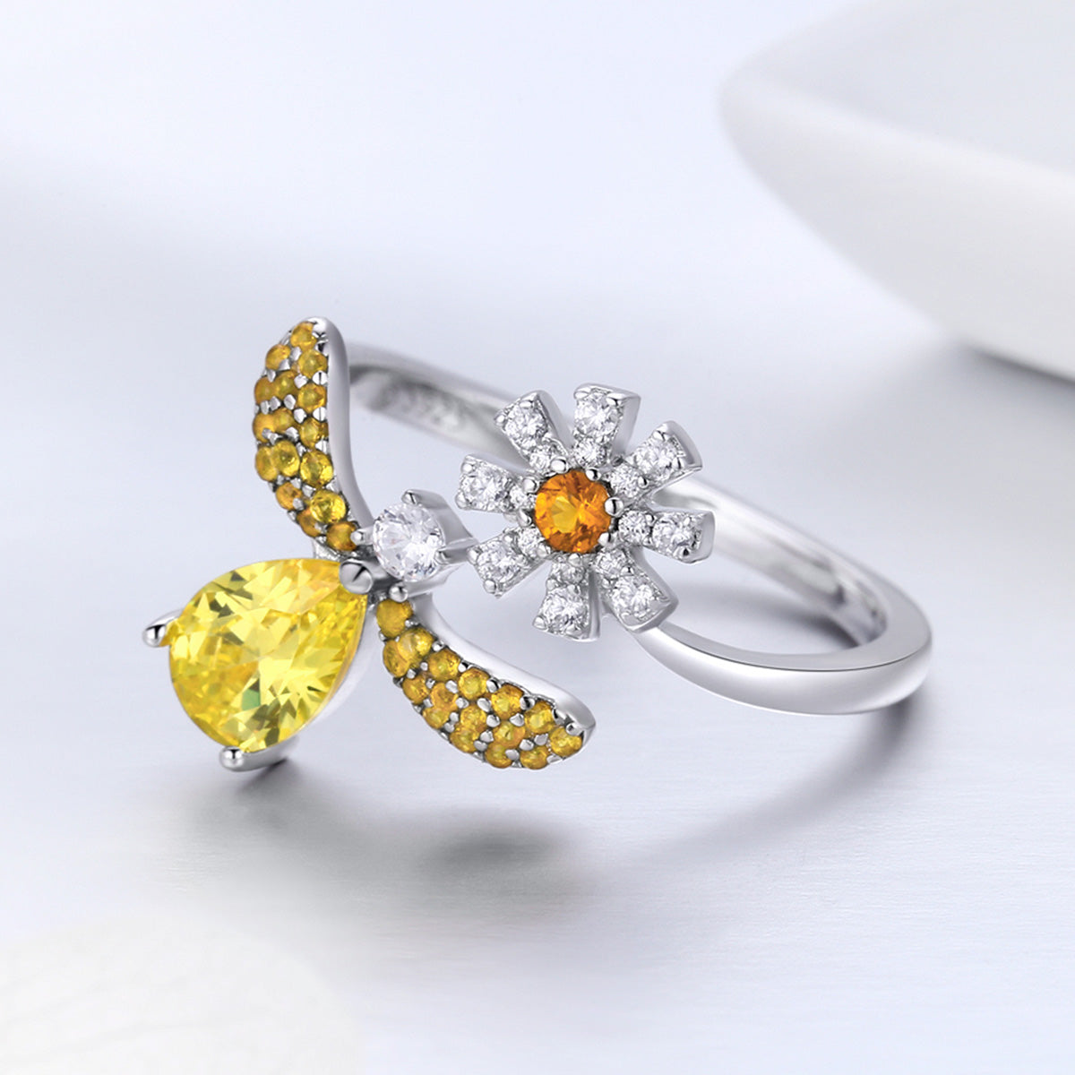 925 Sterling Silver Ring - 0.2cm Width, 1.6*1.5cm Size for Women