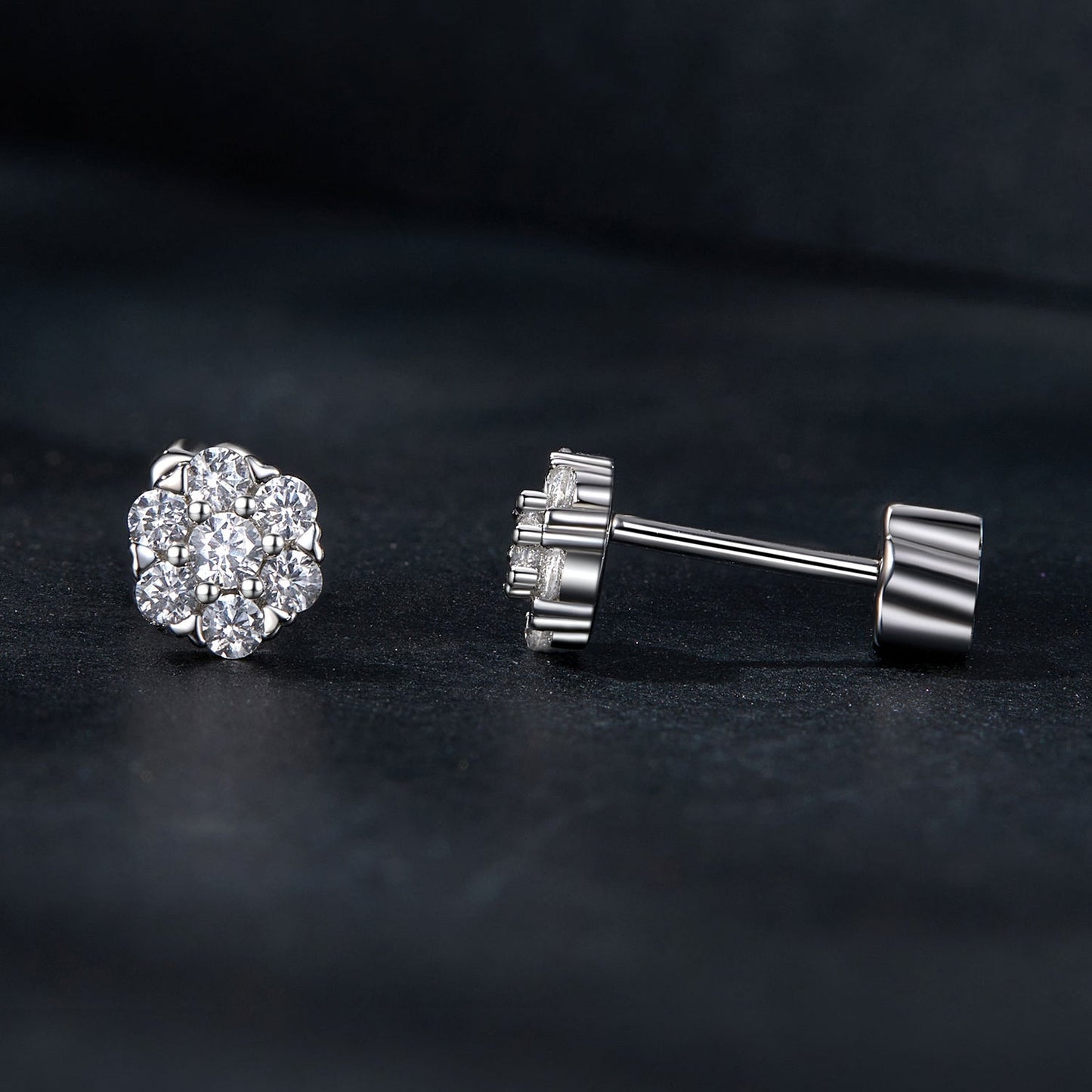 925 Sterling Silver Moissanite 0.15ct/0.027ct Earrings for Women