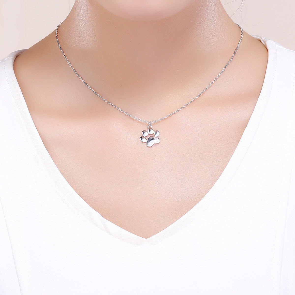 925 Sterling Silver Necklace with SCN Pendant 1.5x1.4cm for Women
