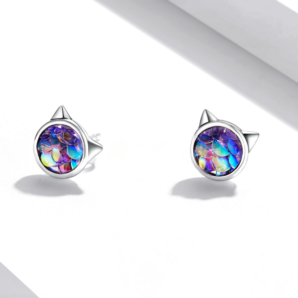 S925 Sterling Silver Resin Oxidized Silver Earrings