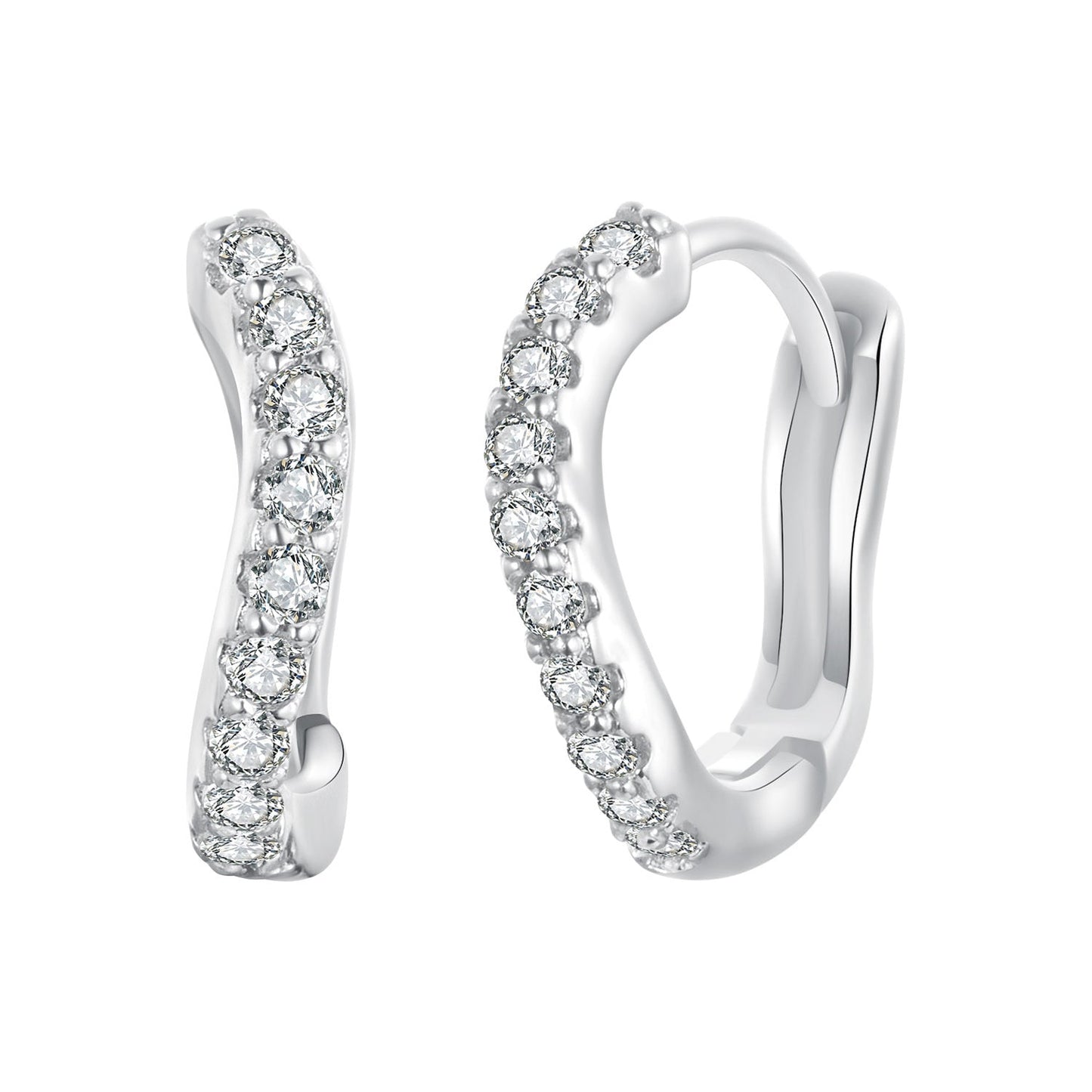 925 Sterling Silver Pavé CZ Earrings for Women