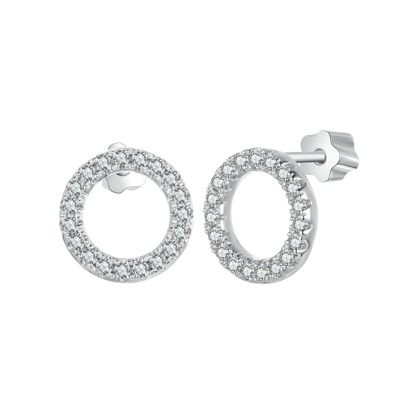 925 Sterling Silver 10mm Moissanite Earrings for Women