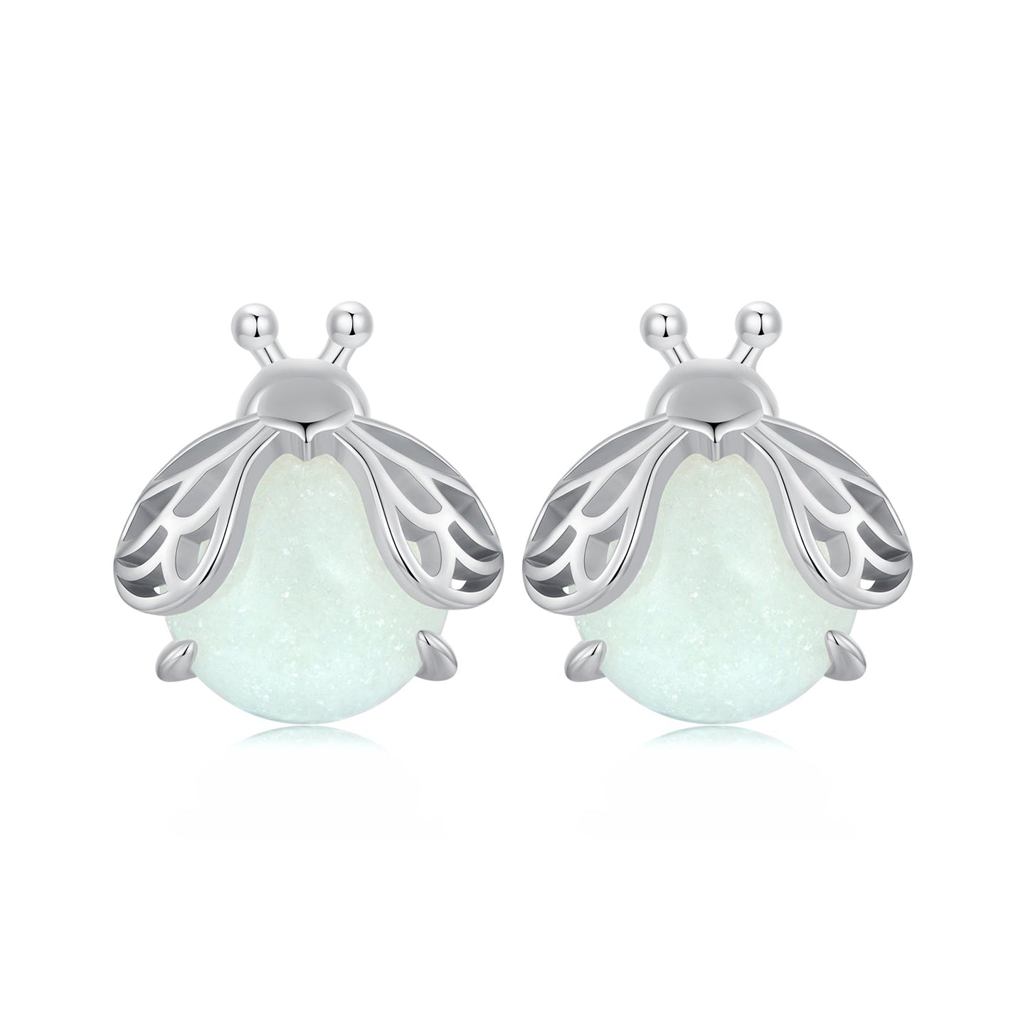925 Sterling Silver Luminous Stone Earrings