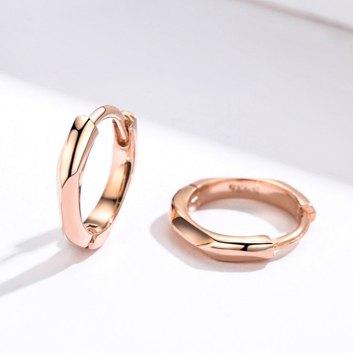 S925 Sterling Silver Plated Rose Gold Earrings