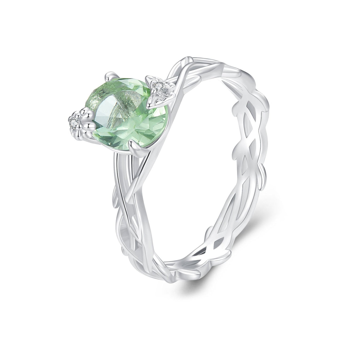 925 Sterling Silver Synthetic Spinel 3.8mm Ring for Women Size 7