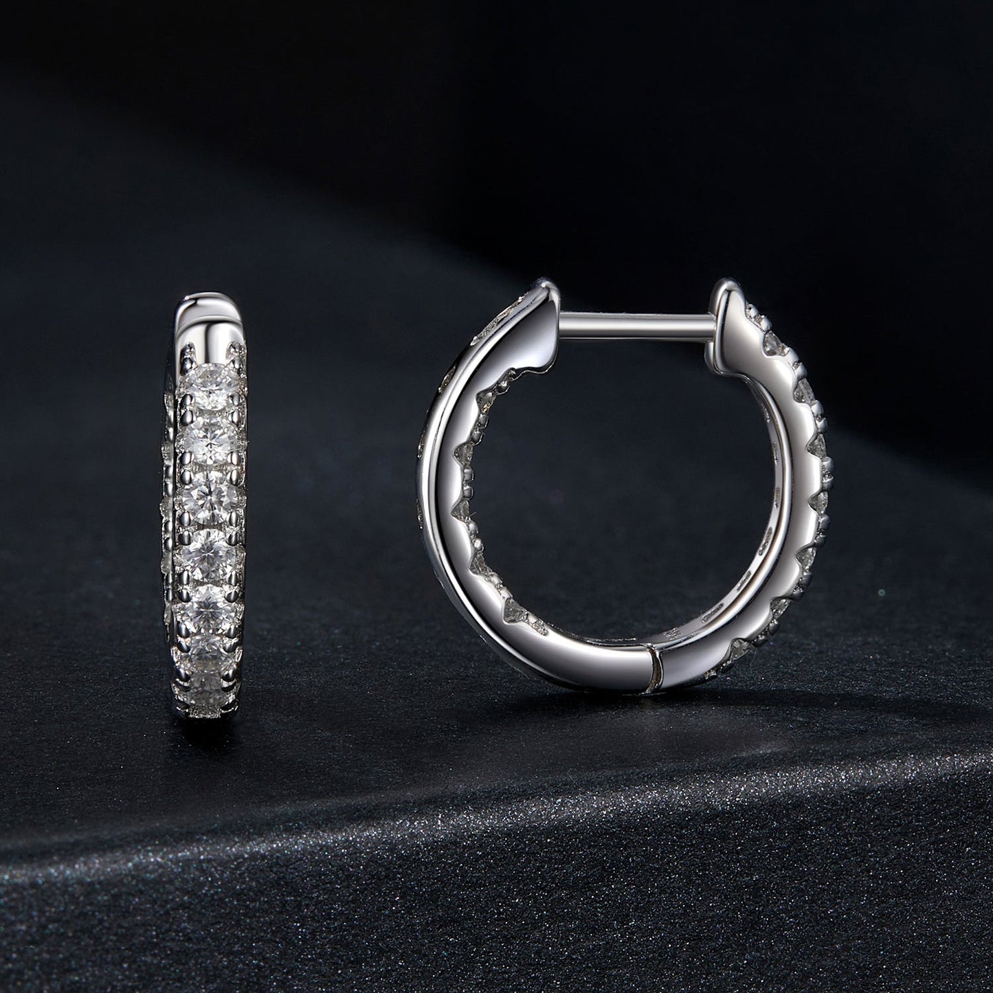 925 Sterling Silver 0.023 Carat Moissanite Earrings for Women