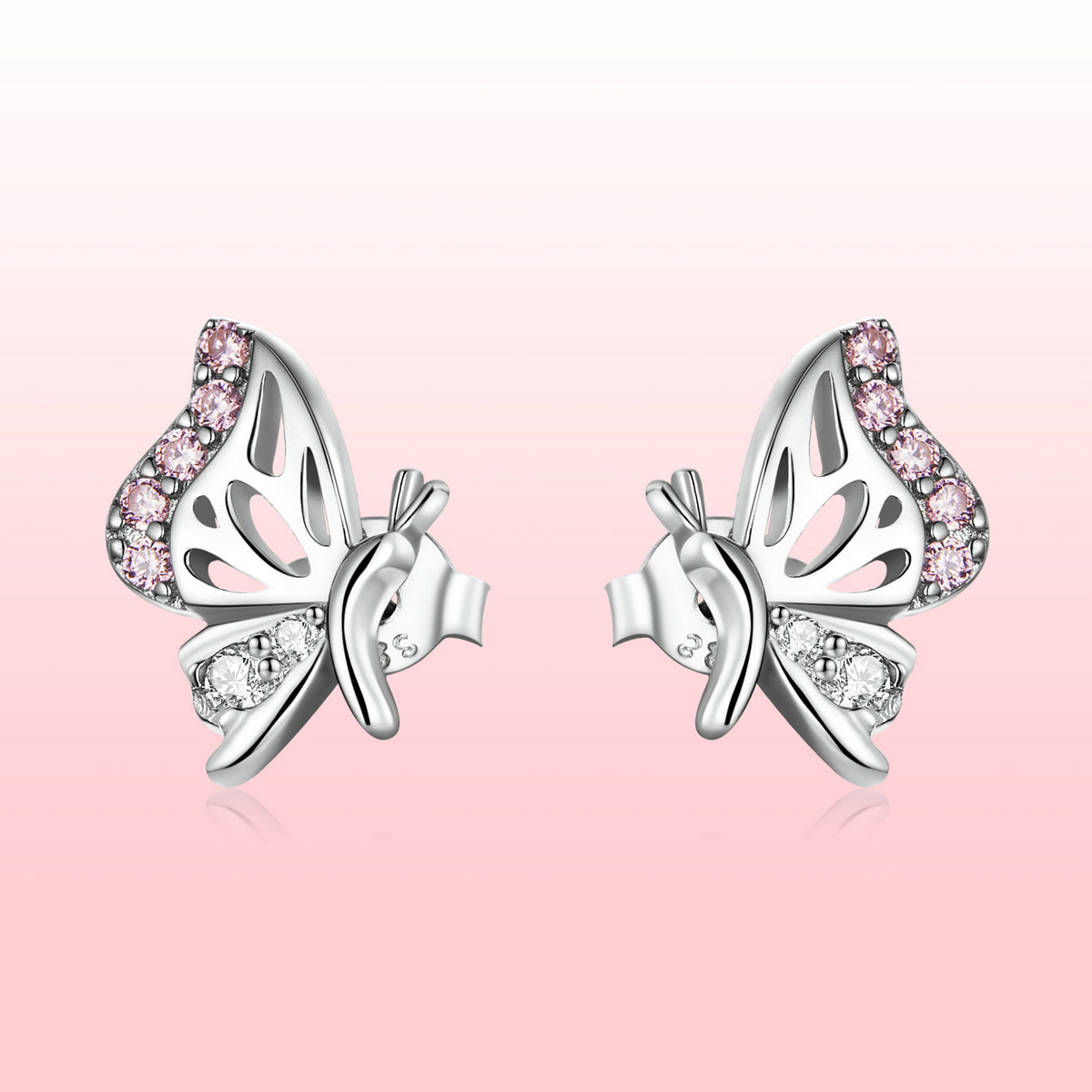 925 Sterling Silver Earrings with CZ in Pavé Setting