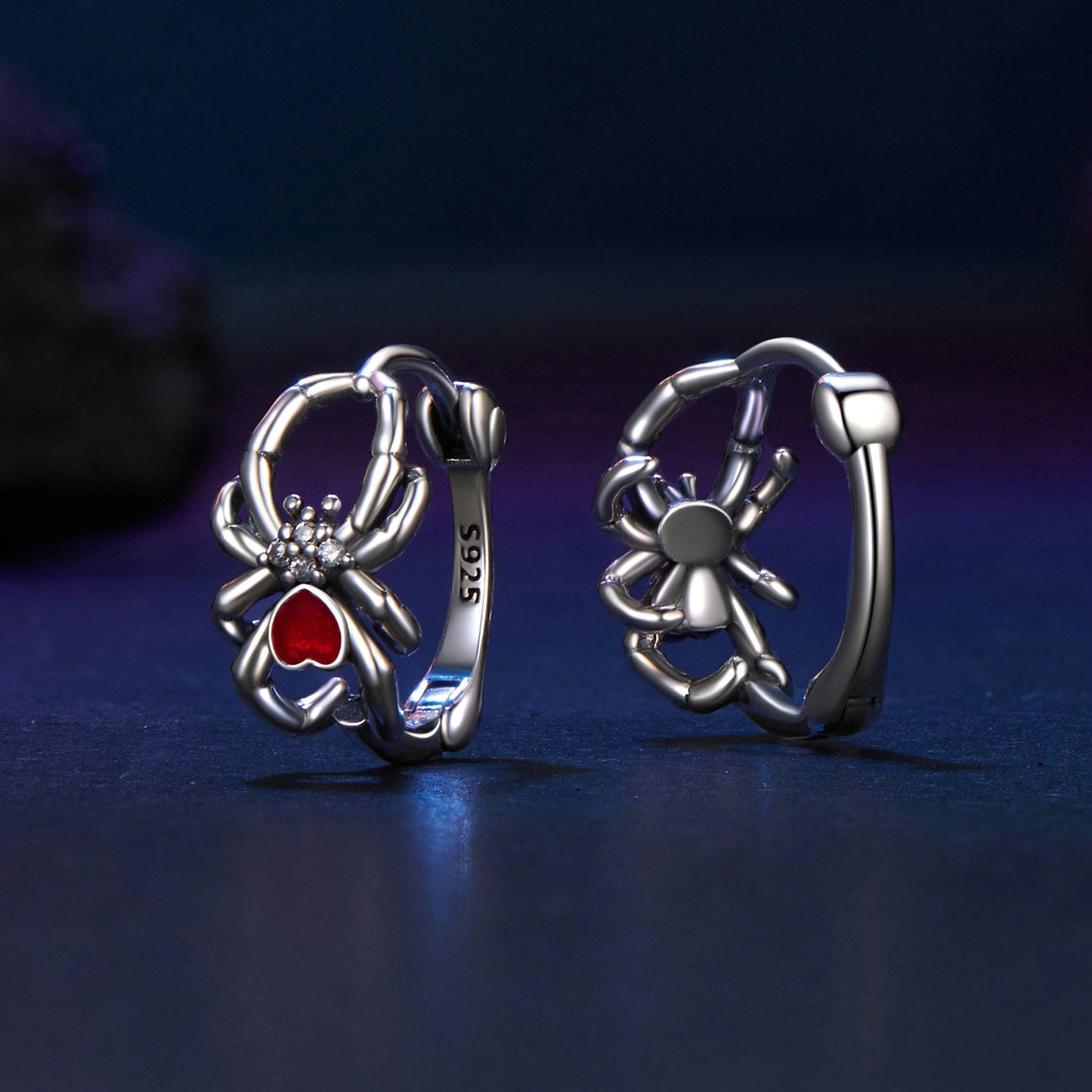925 Sterling Silver Earrings with Pavé Setting CZ and Enamel Process