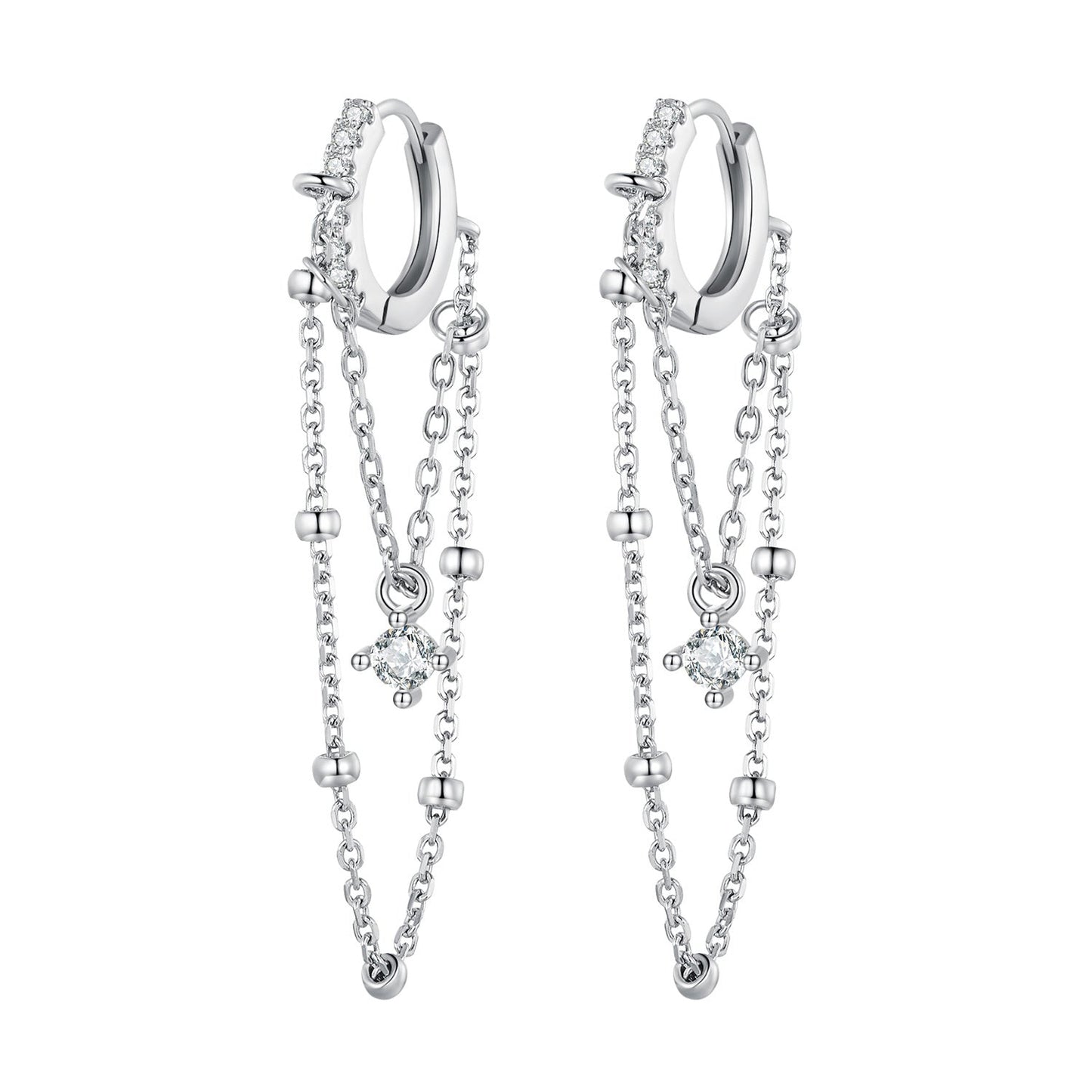 925 Sterling Silver Pavé Setting CZ Earrings for Women
