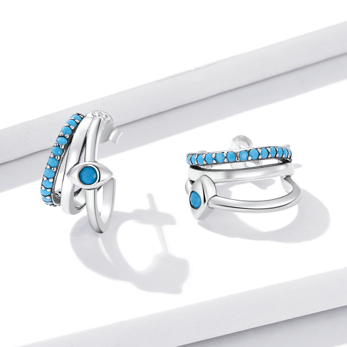 925 Sterling Silver High Quality Turquoise Earrings