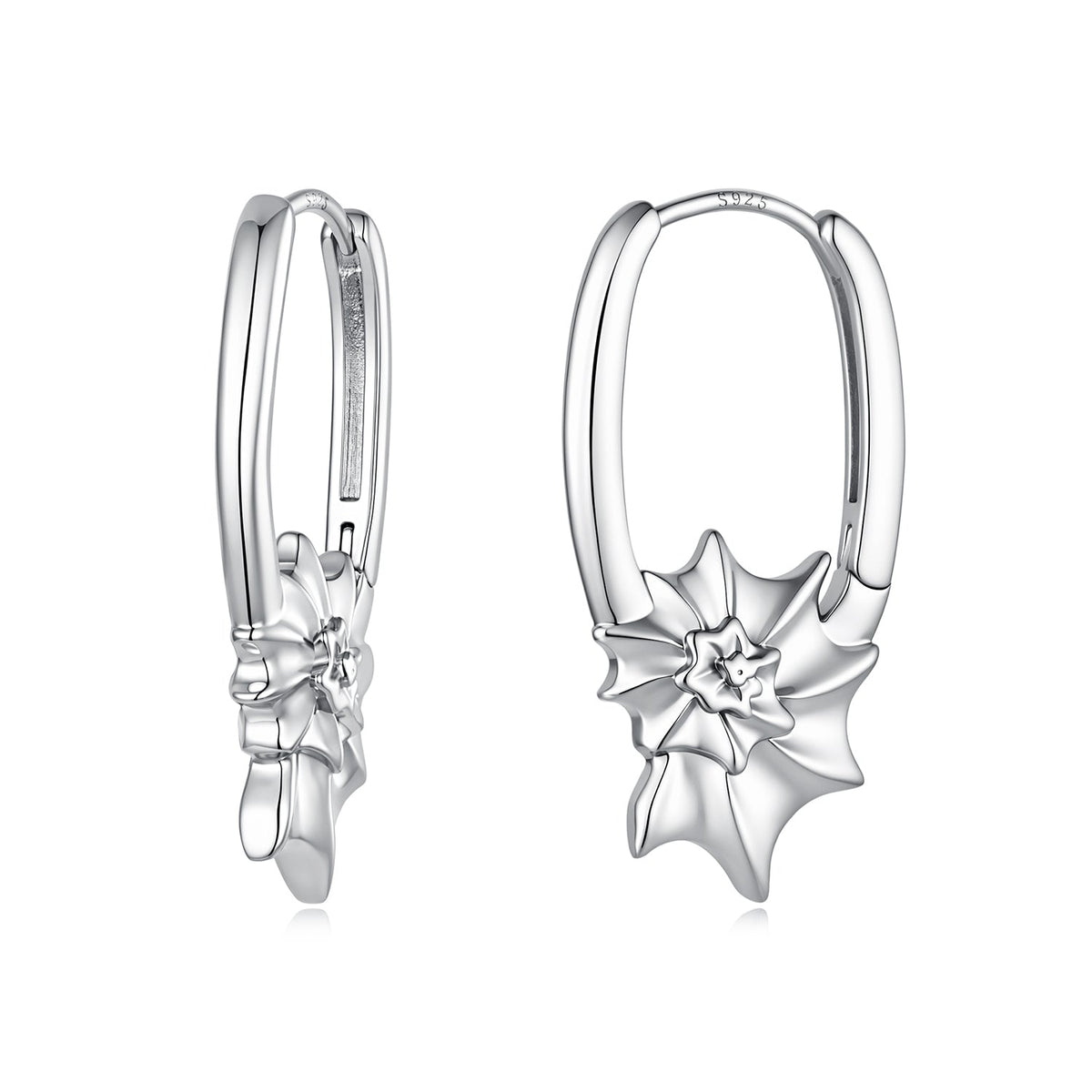925 Sterling Silver White Gold Plated 2.7cm Hoop Earrings for Women