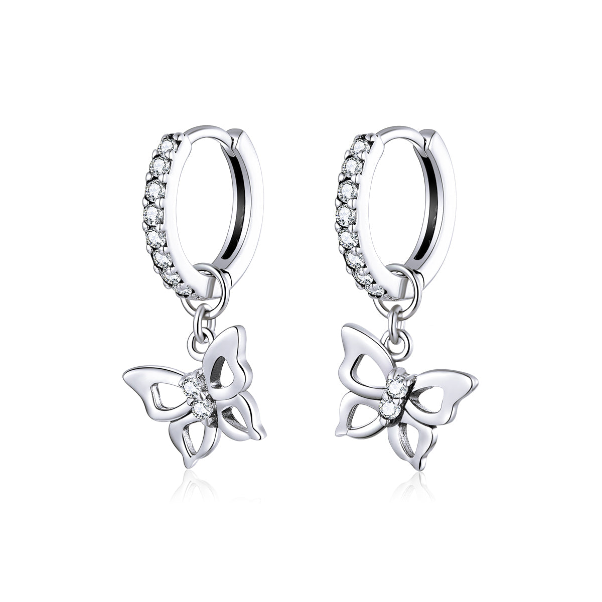 S925 Oxidized Silver Pavé Setting CZ Earrings for Women
