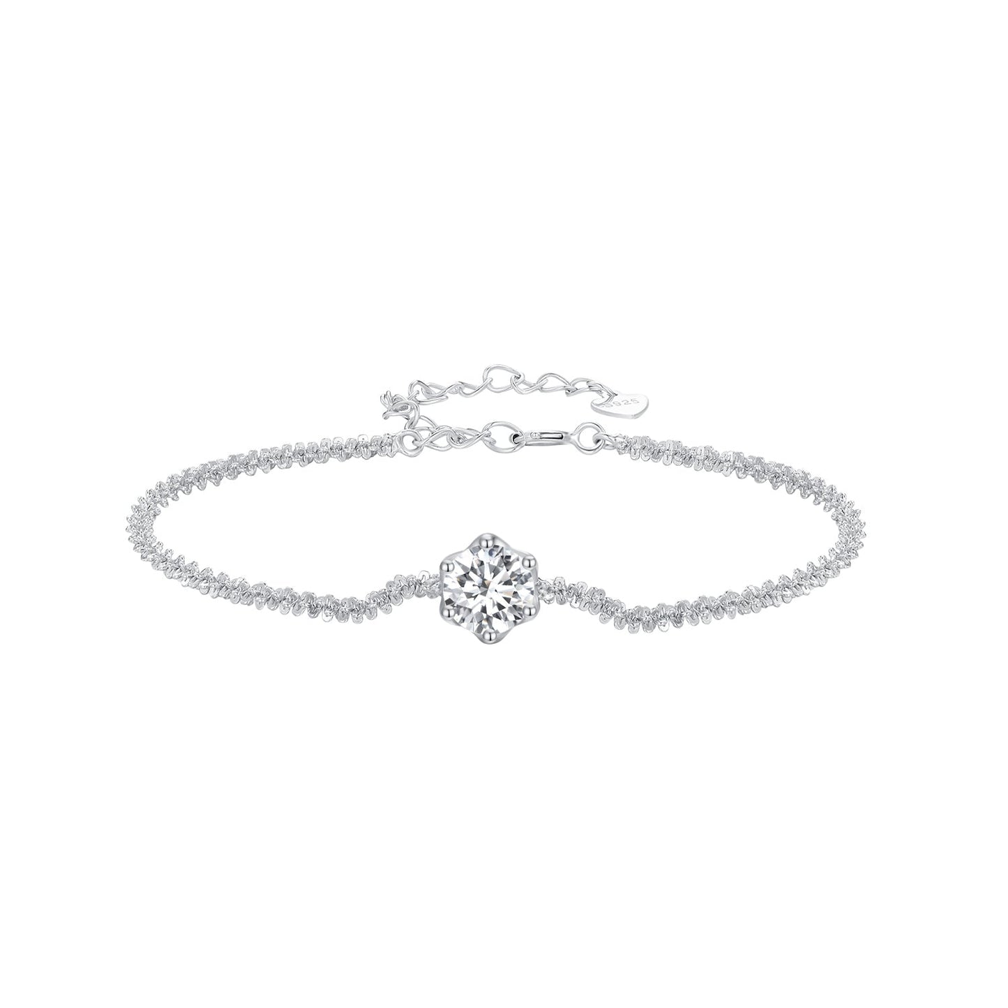 925 Sterling Silver 1 Carat Moissanite Bracelet for Women