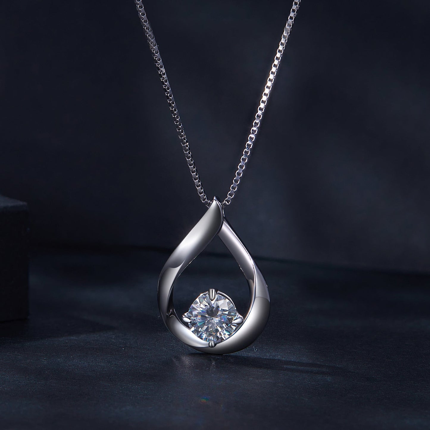 925 Sterling Silver Necklace with 1 Carat Moissanite - 400mm Length for Women