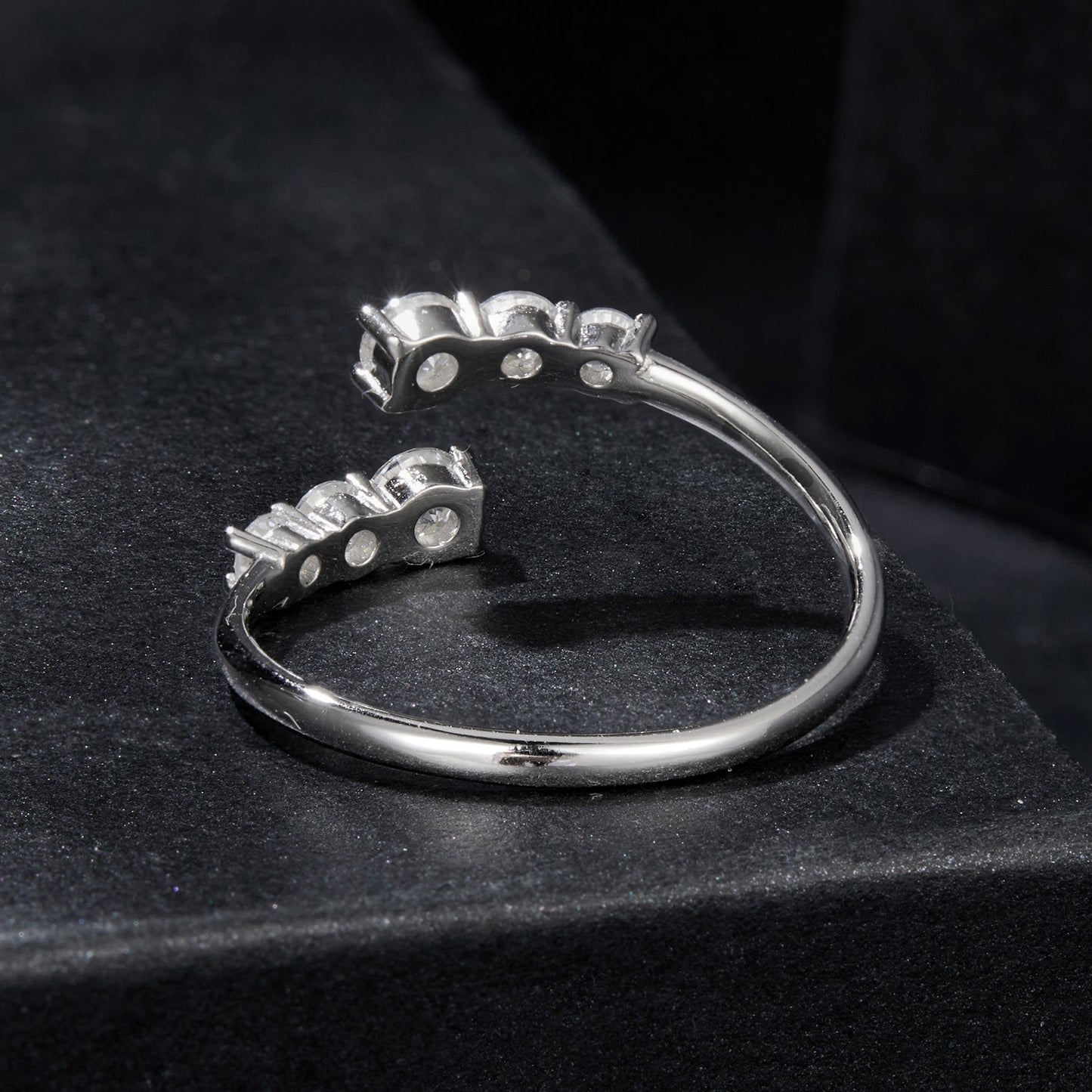 925 Sterling Silver Moissanite Ring for Women - Size E - Plated White Gold