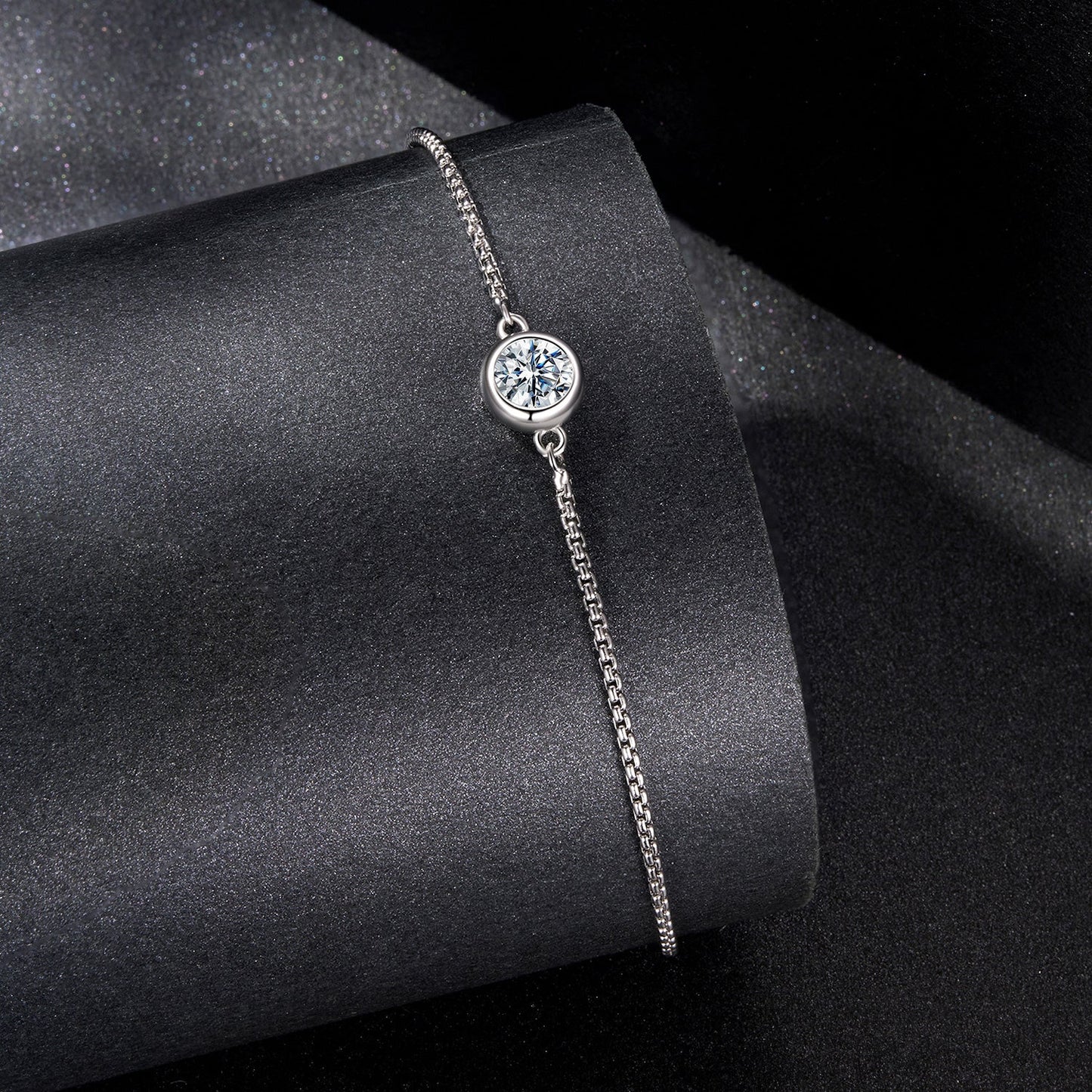 925 Sterling Silver 0.50 Carat Moissanite Bracelet for Women