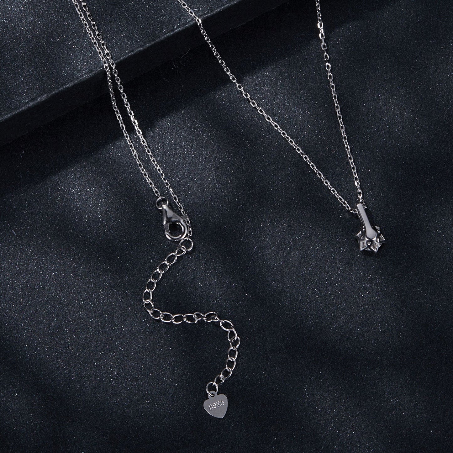 925 Sterling Silver Moissanite Plated Platinum Necklace for Women, 6.5mm, Style L, 400mm Length