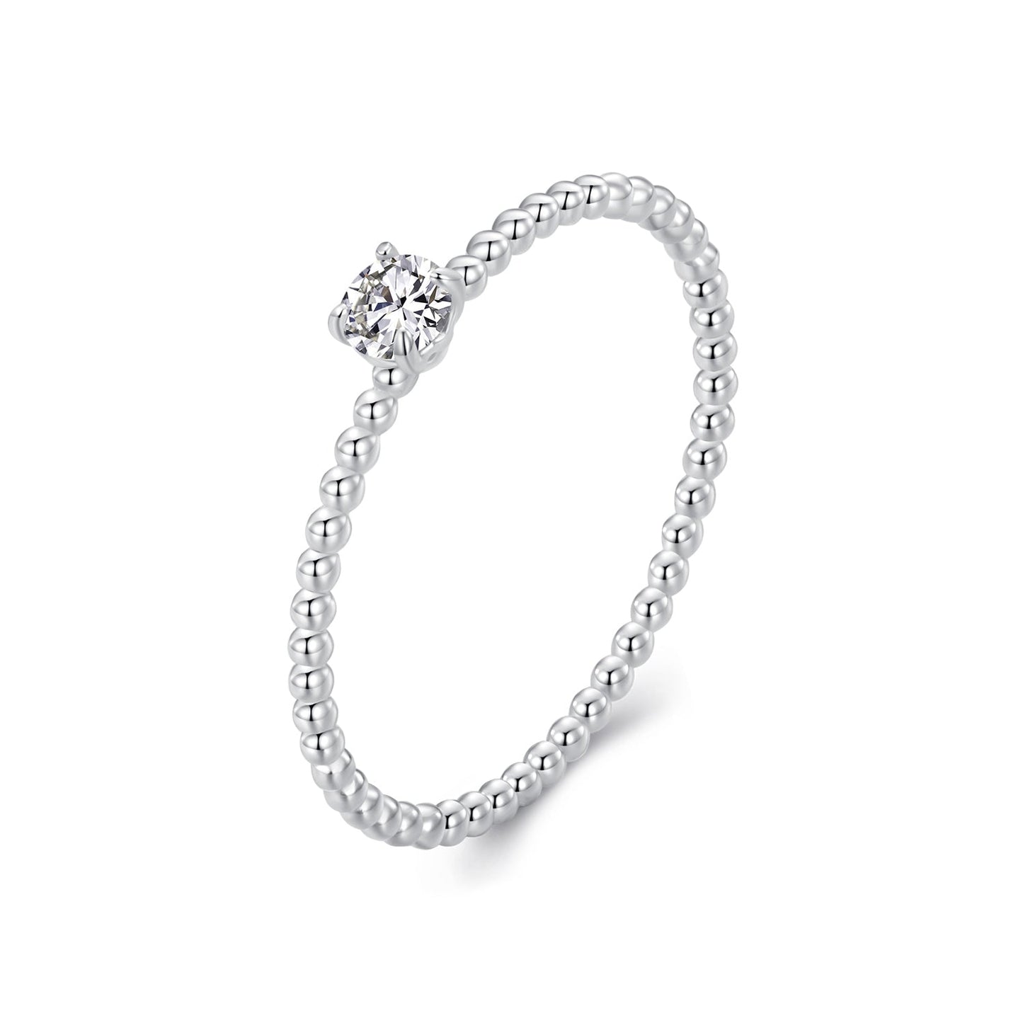925 Sterling Silver 3mm Moissanite Ring for Women - Size 6