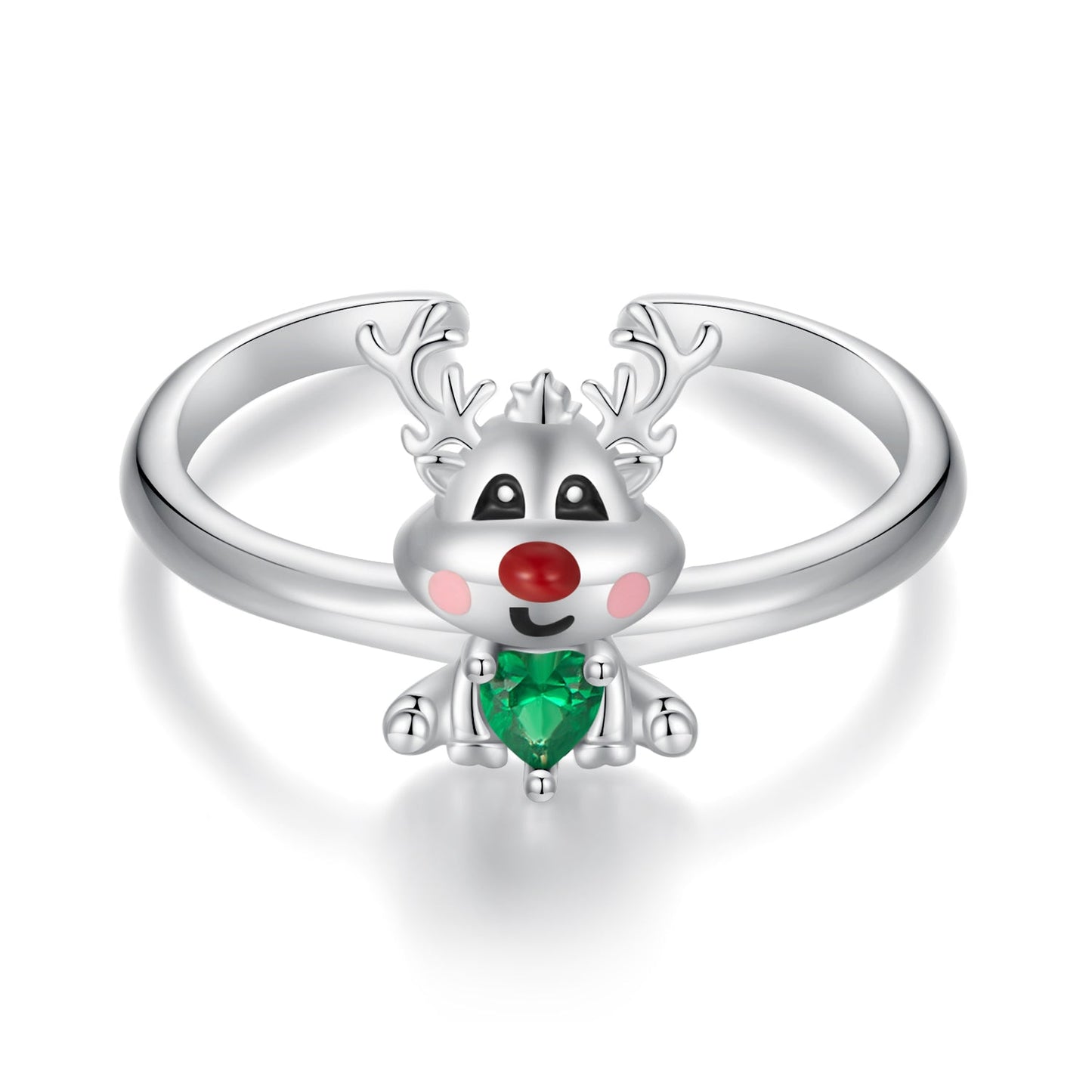925 Sterling Silver Enamel Pavé CZ Ring