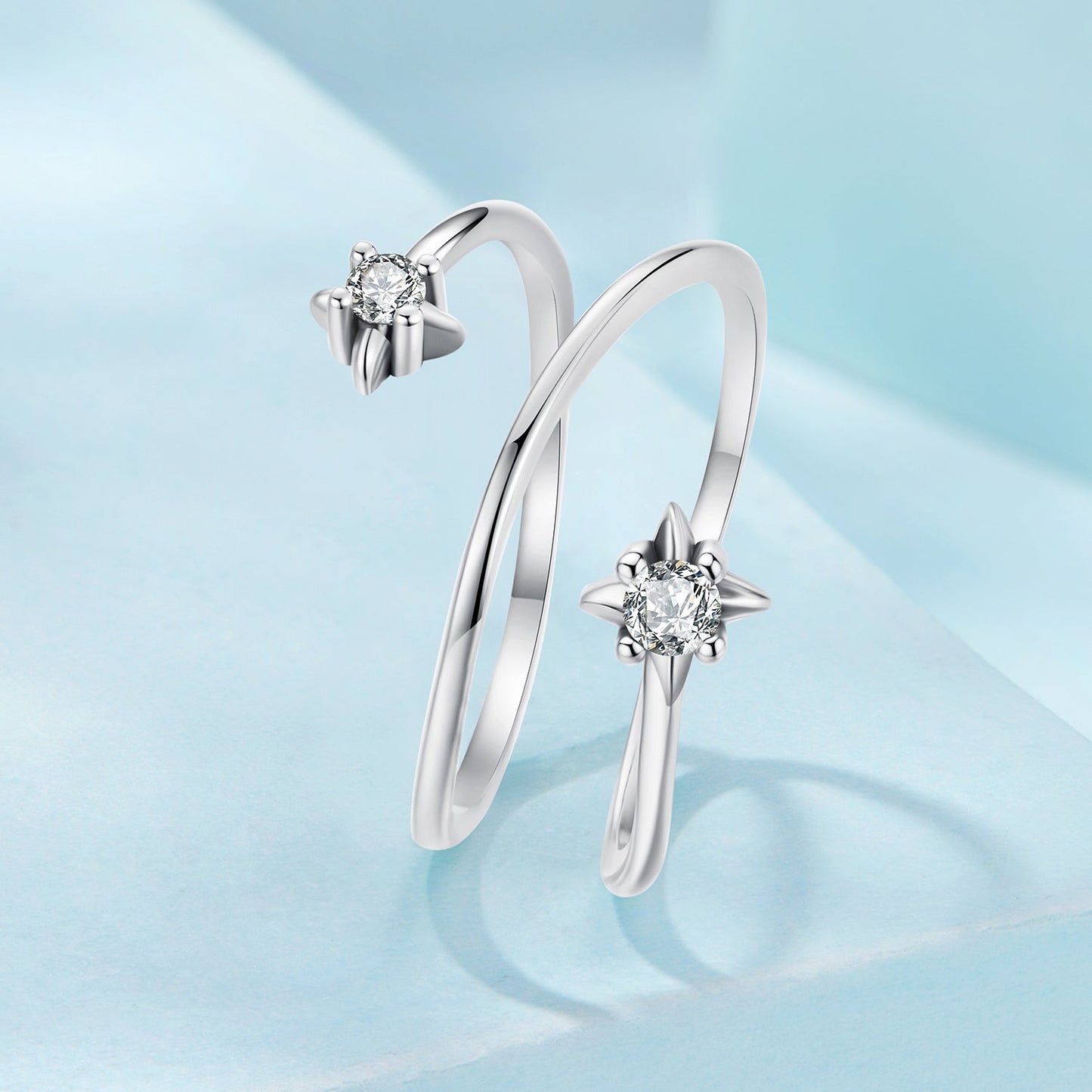 925 Sterling Silver Pavé Setting CZ Oxidized Ring for Women