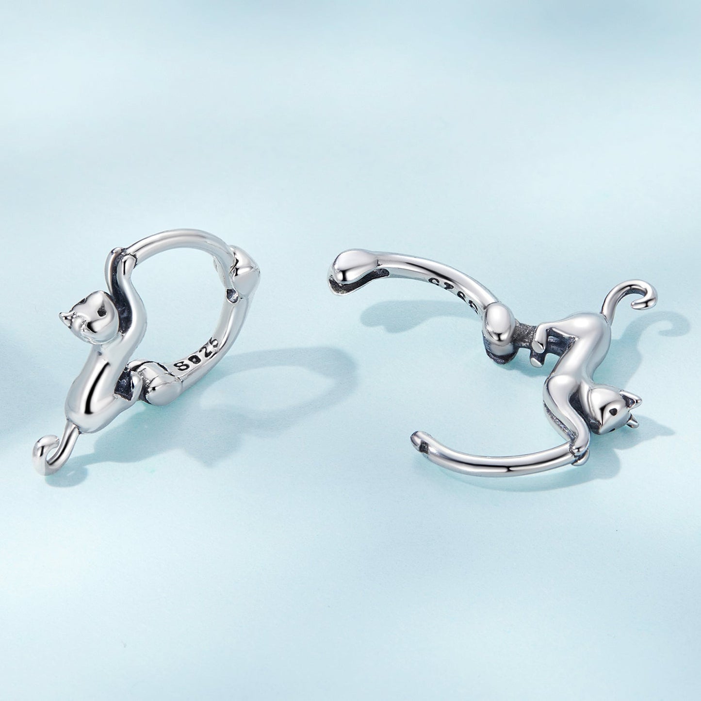 925 Sterling Silver Plated Gold Earrings Size 1.8cm for Women
