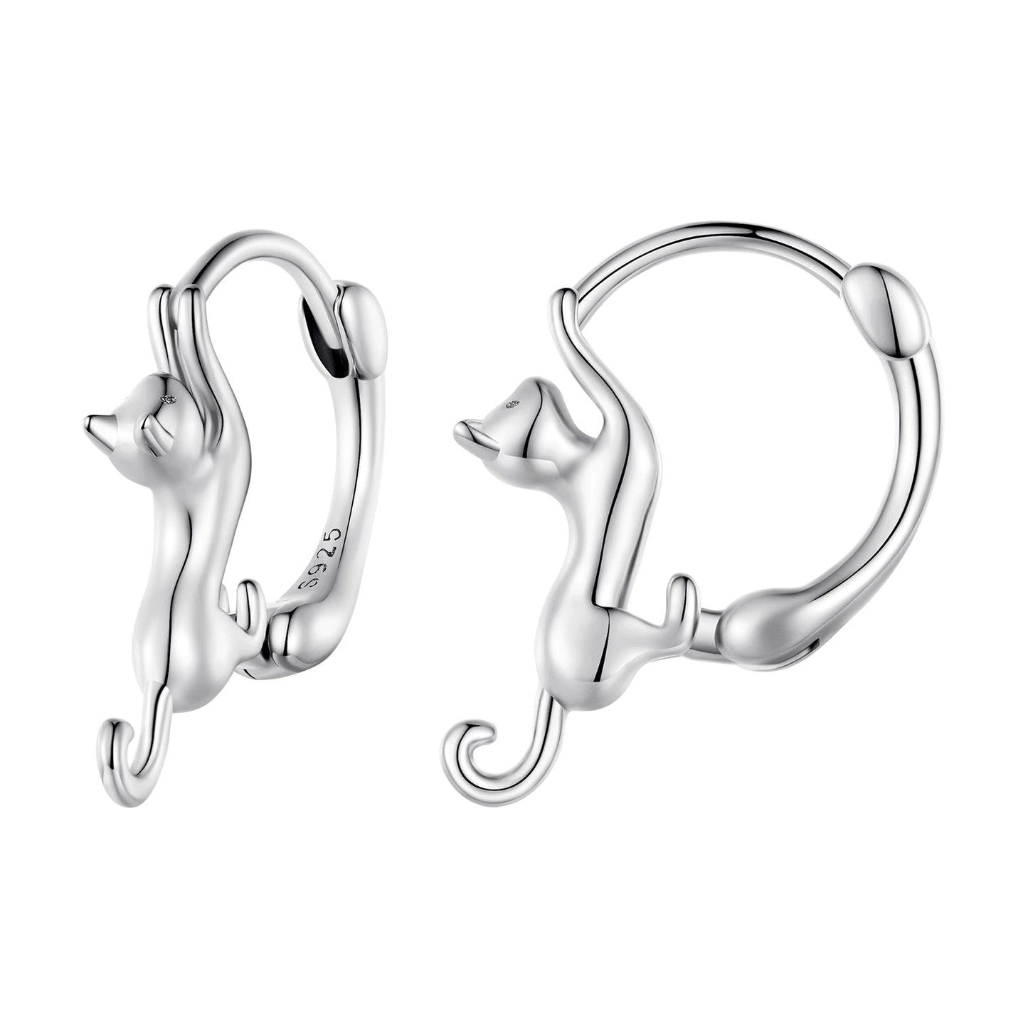 925 Sterling Silver Plated Gold Earrings Size 1.8cm for Women
