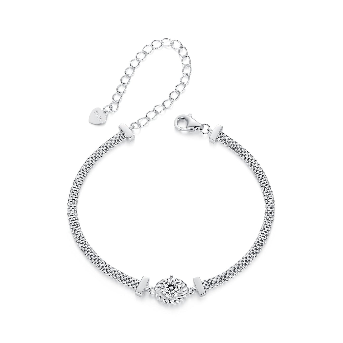 925 Sterling Silver 0.5 Carat Moissanite White Gold Plated Bracelet for Women