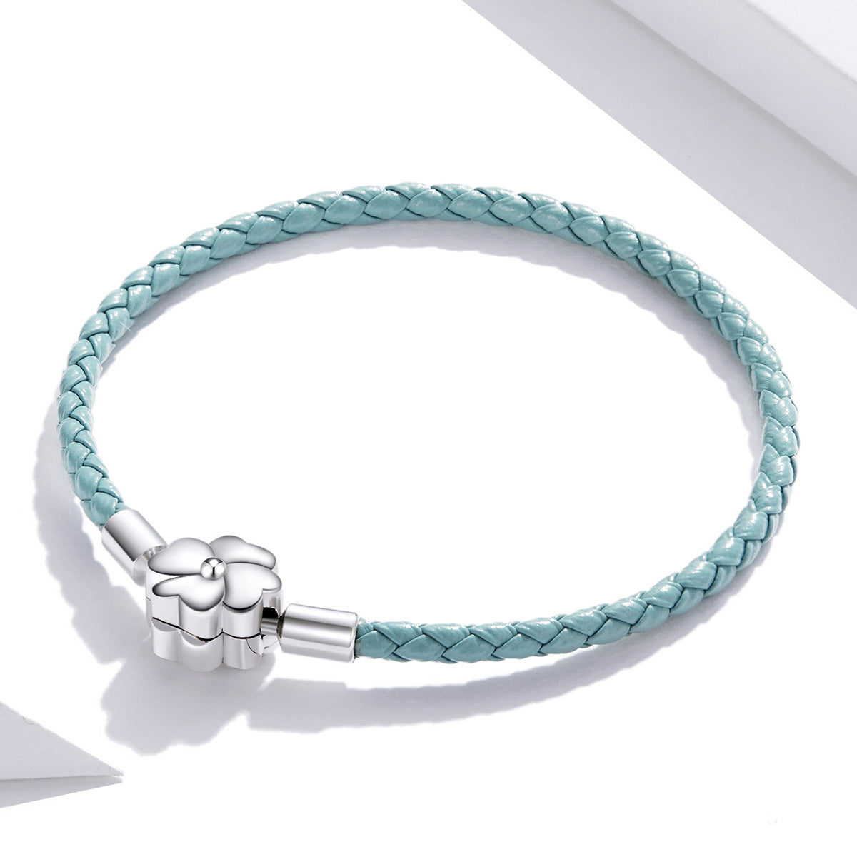 925 Sterling Silver and Leather 17cm Bracelet