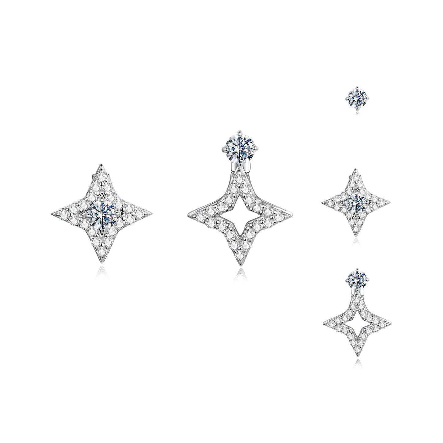 925 Sterling Silver Moissanite 0.1ct Earrings for Women