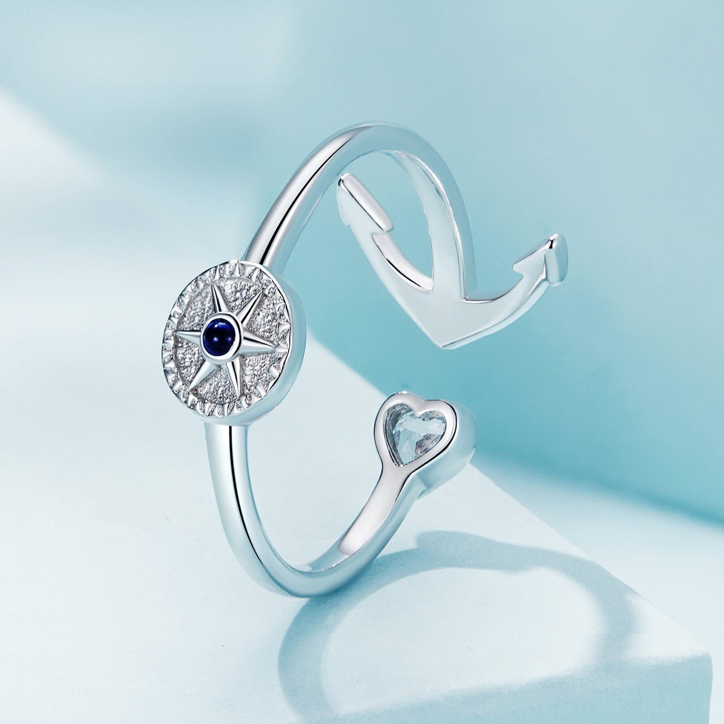 925 Sterling Silver Plated Platinum Ring with Pavé Setting for Men